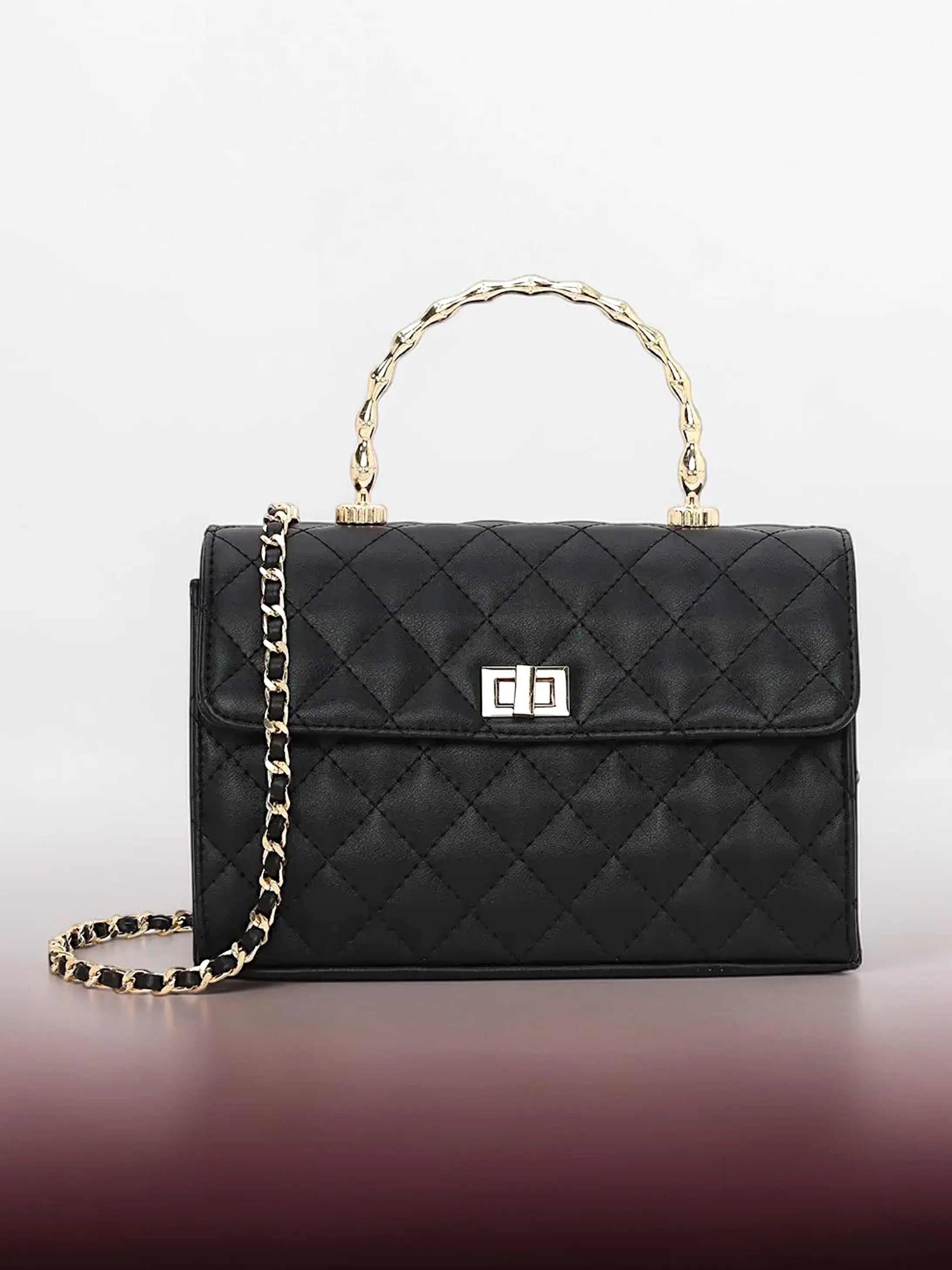 Elara Top Handle Bag - Black YuvaStree