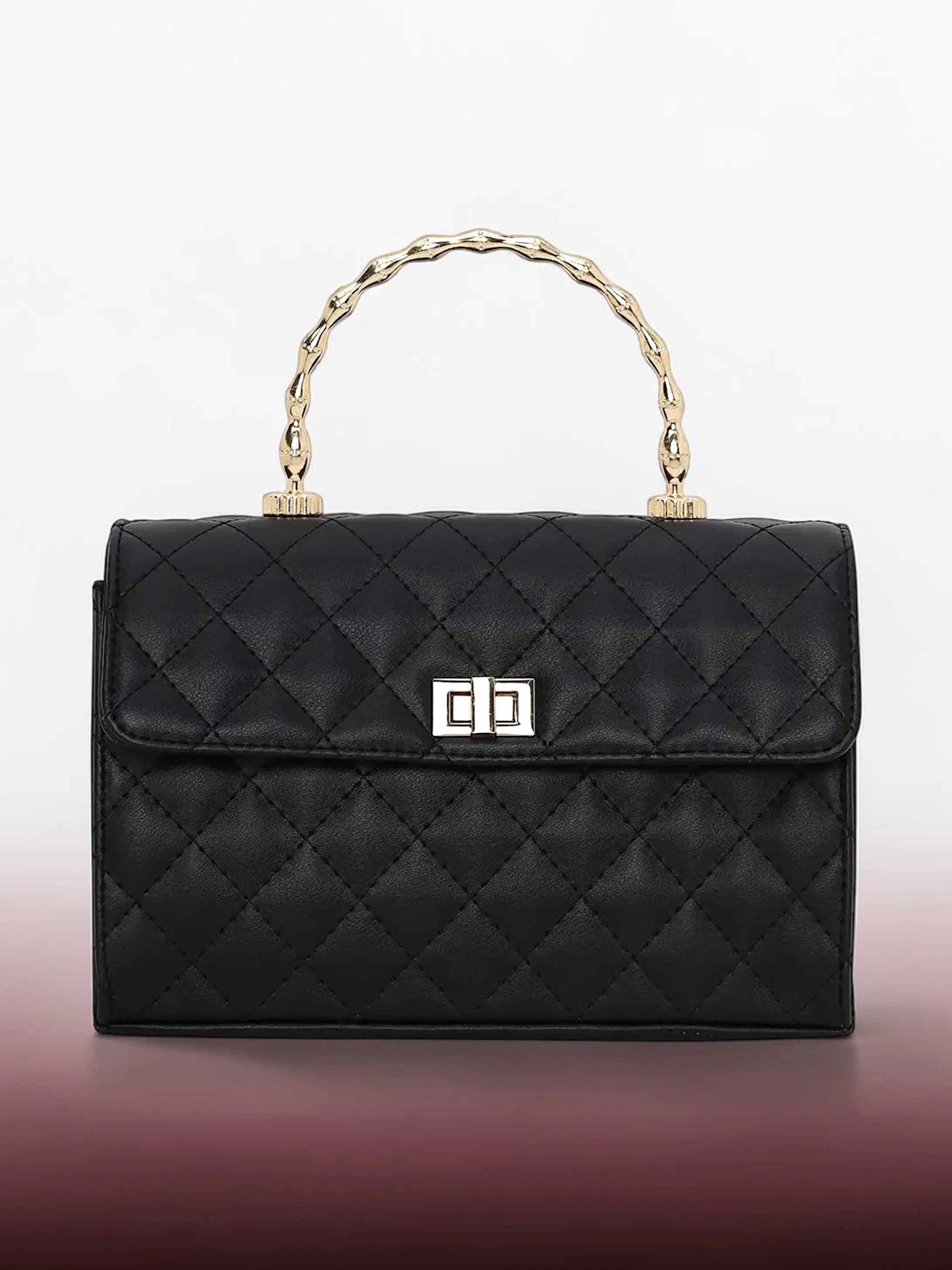 Elara Top Handle Bag - Black YuvaStree