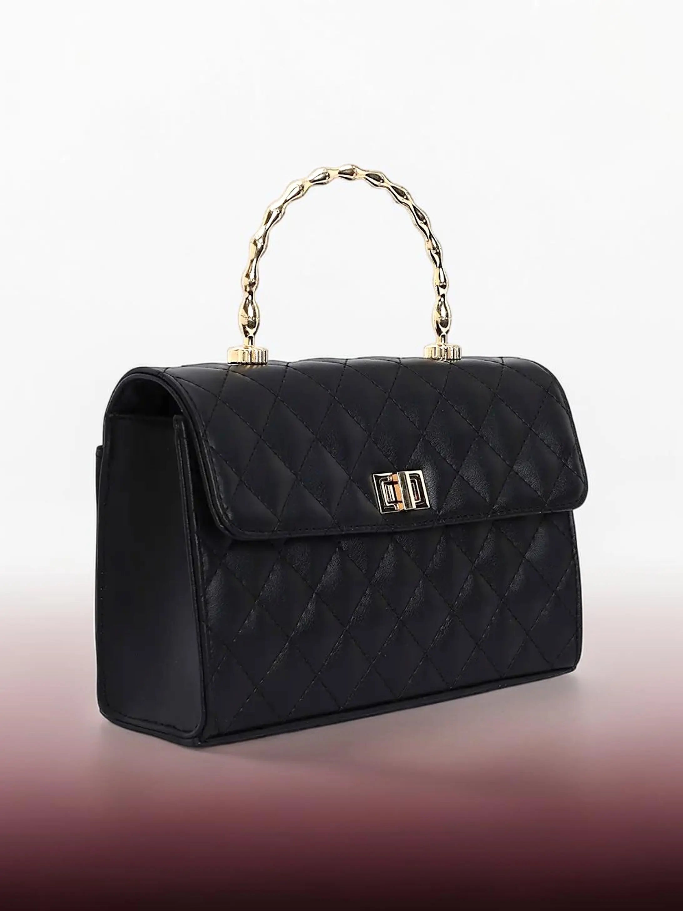 Elara Top Handle Bag - Black YuvaStree