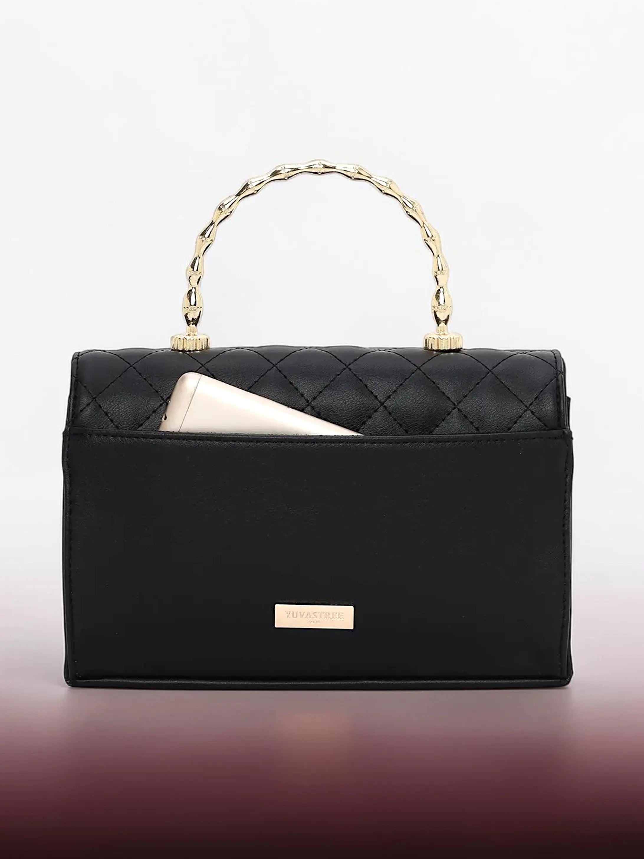 Elara Top Handle Bag - Black YuvaStree
