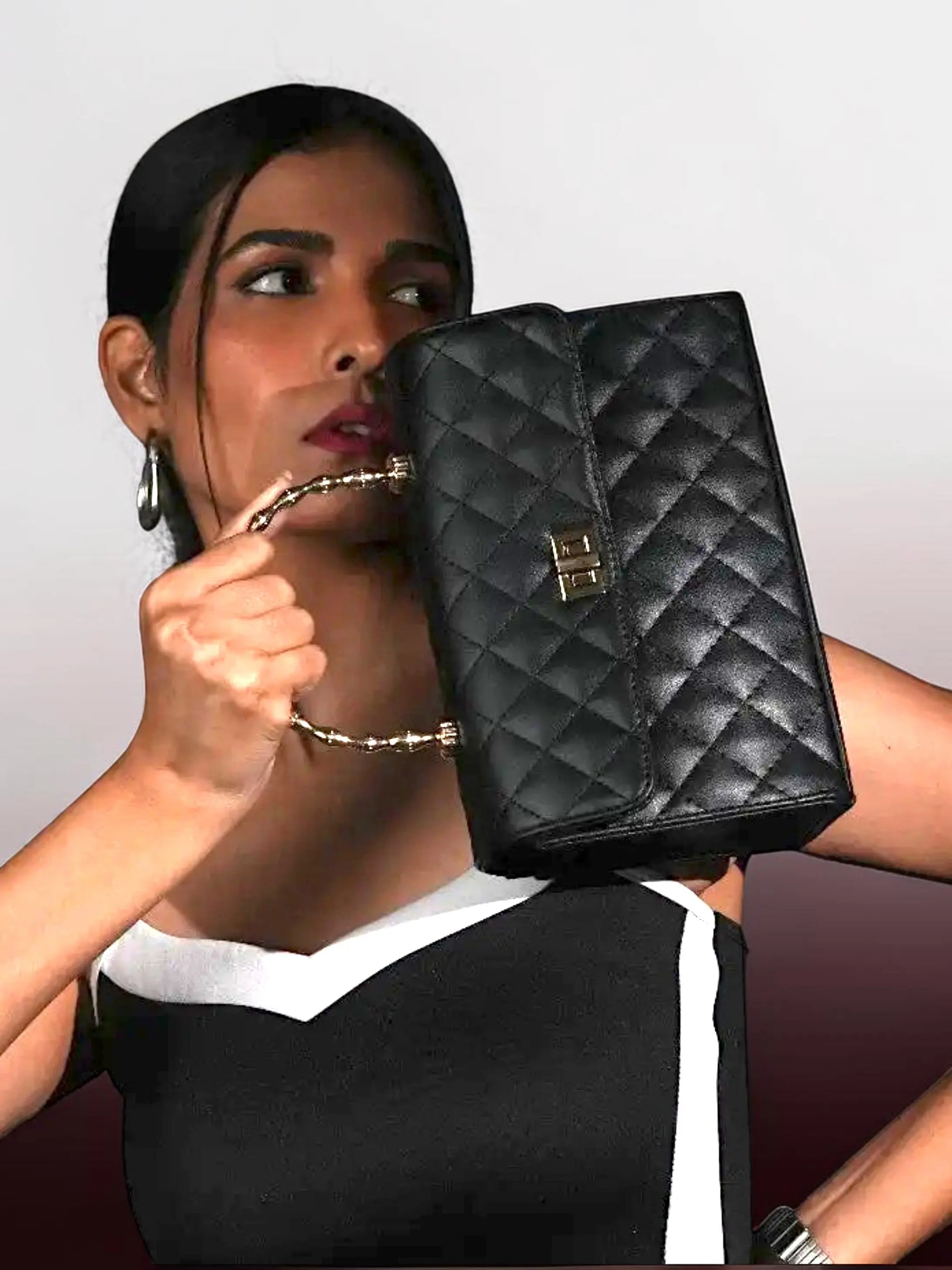 Elara Top Handle Bag - Black YuvaStree