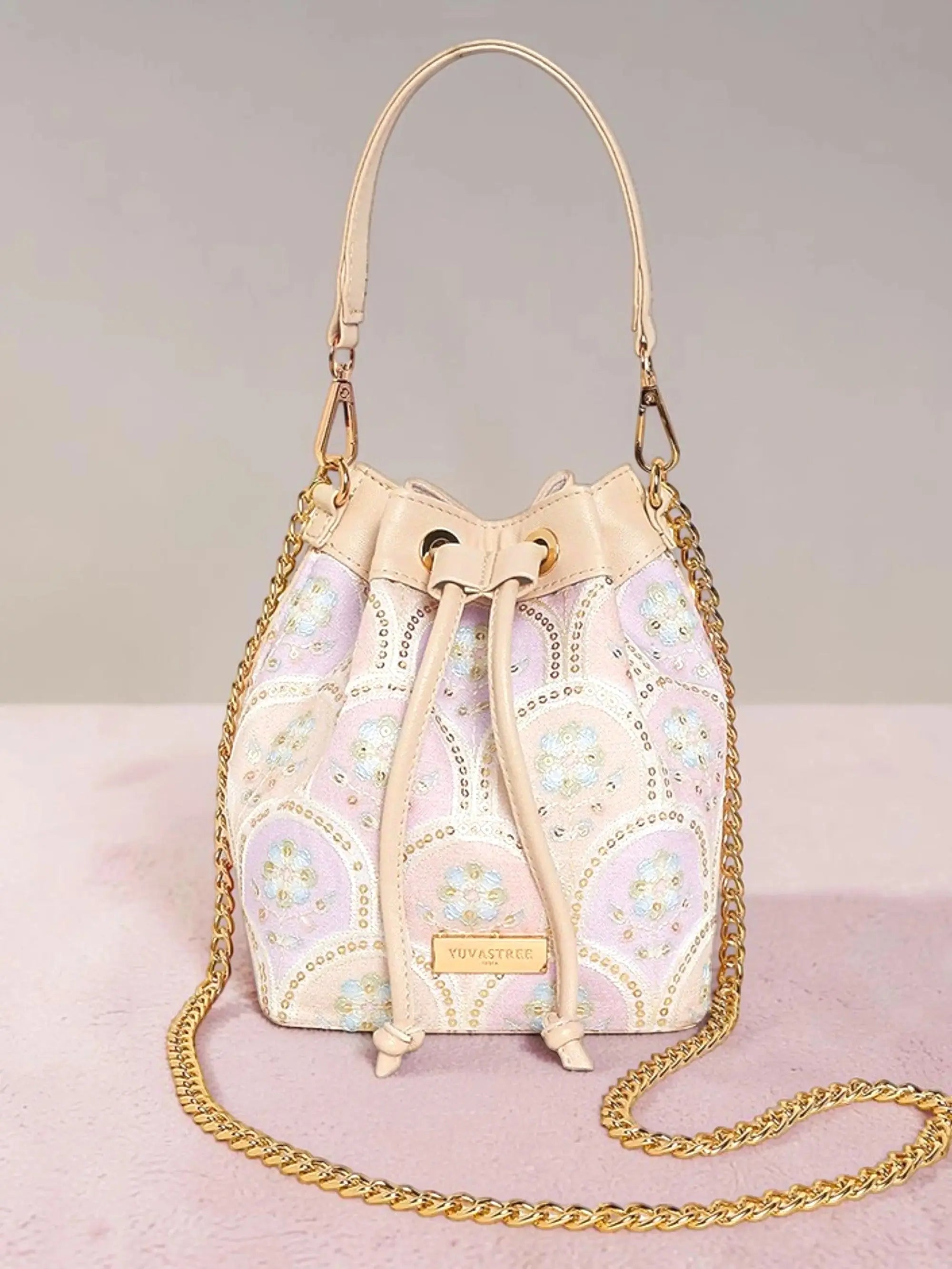 Evaara Bucket Bag - Pearl Blush YuvaStree