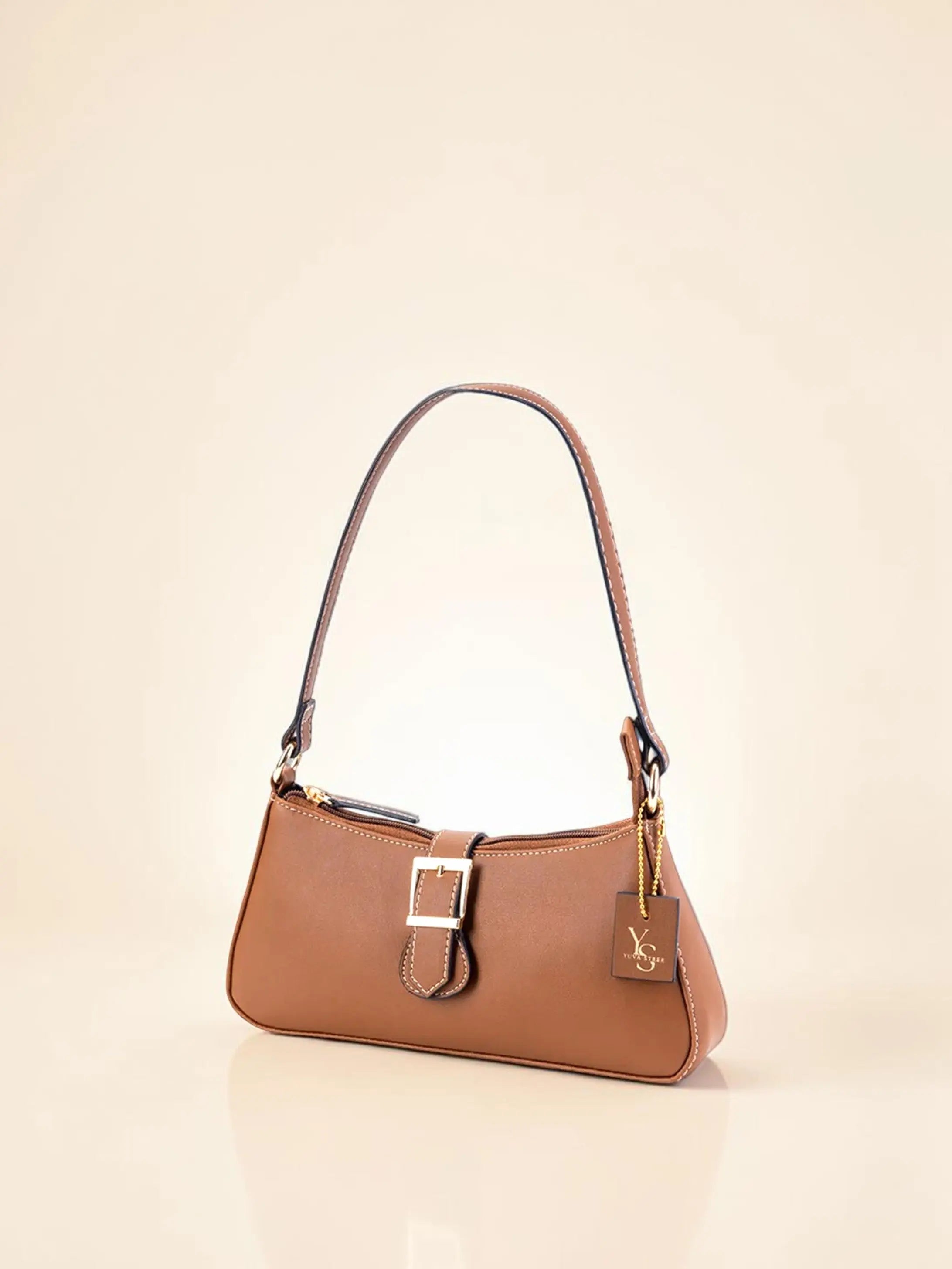 Sleek Baguette Bag - Tan YuvaStree
