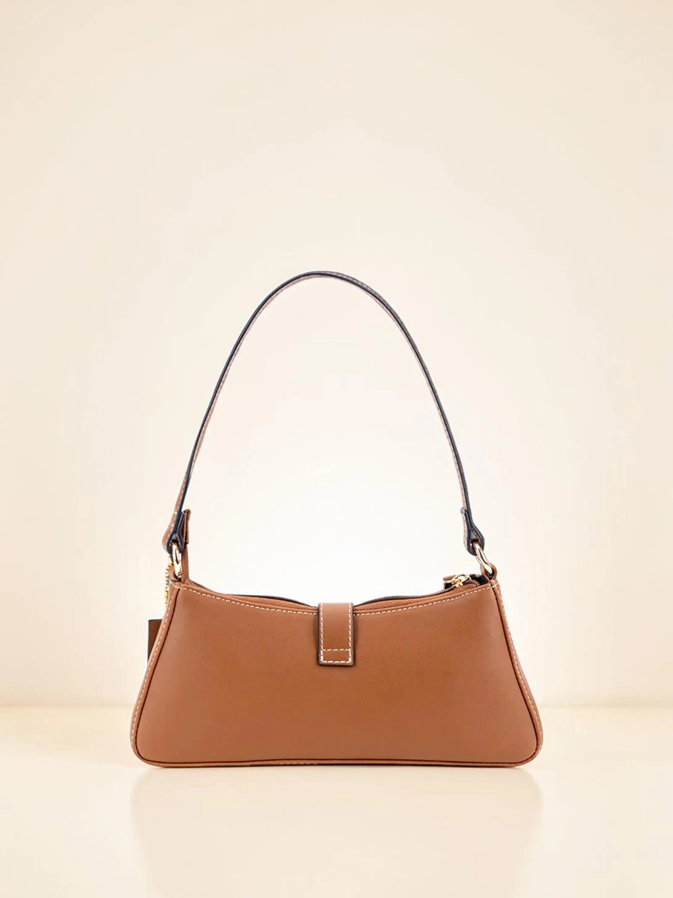 Sleek Baguette Bag - Tan YuvaStree