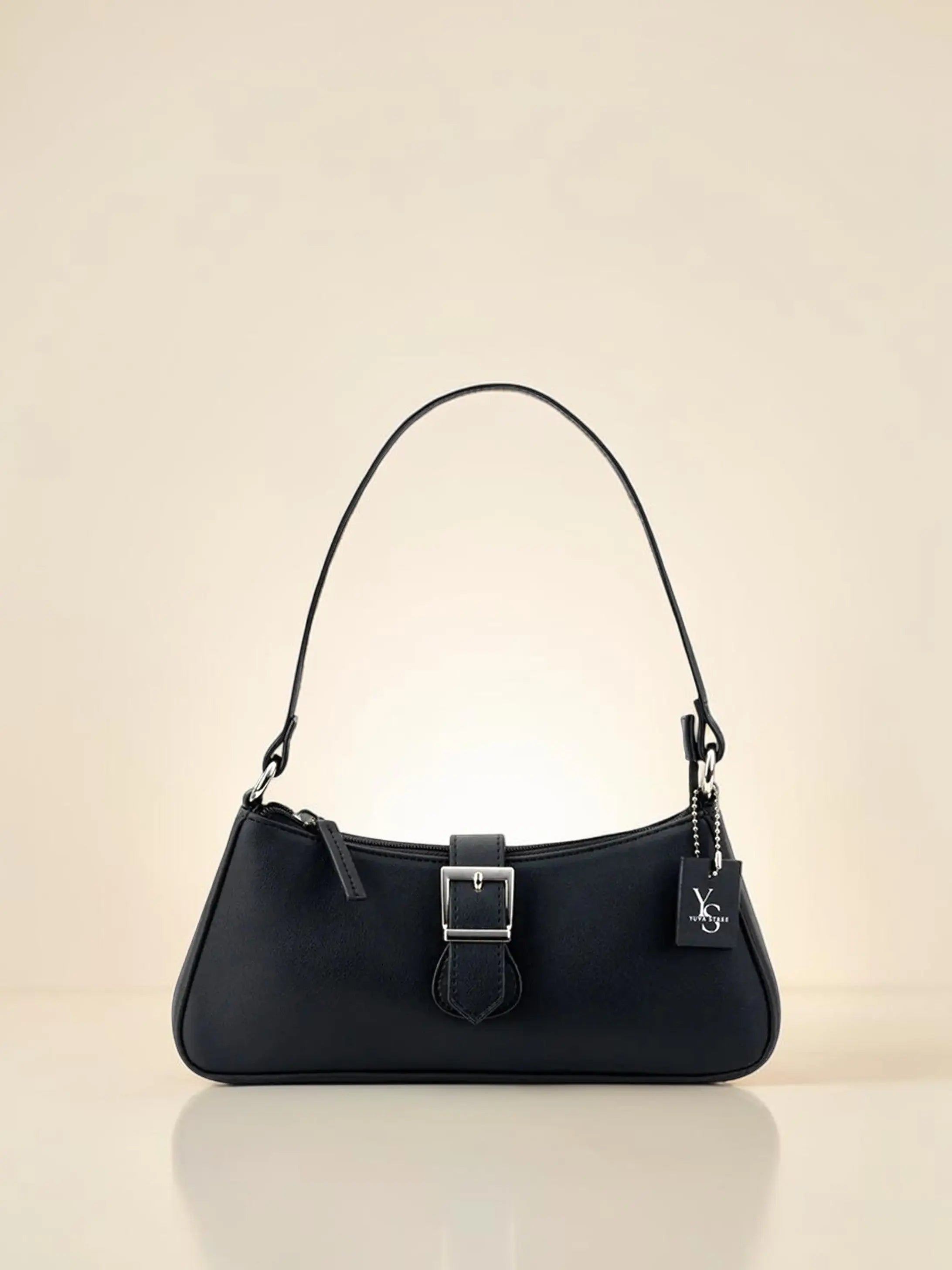 Sleek Baguette Bag - Black YuvaStree