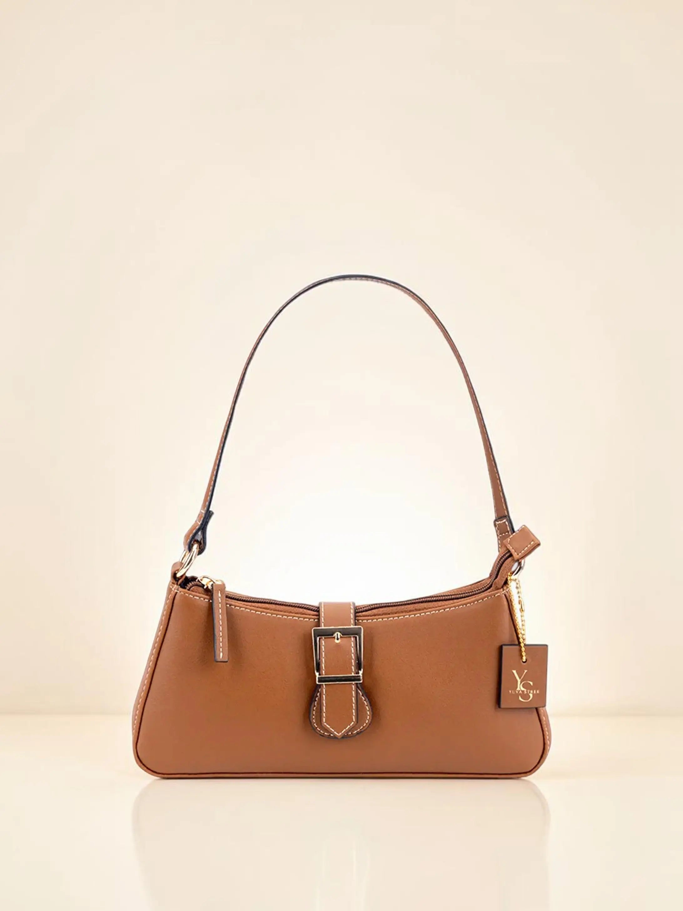 Sleek Baguette Bag - Tan YuvaStree