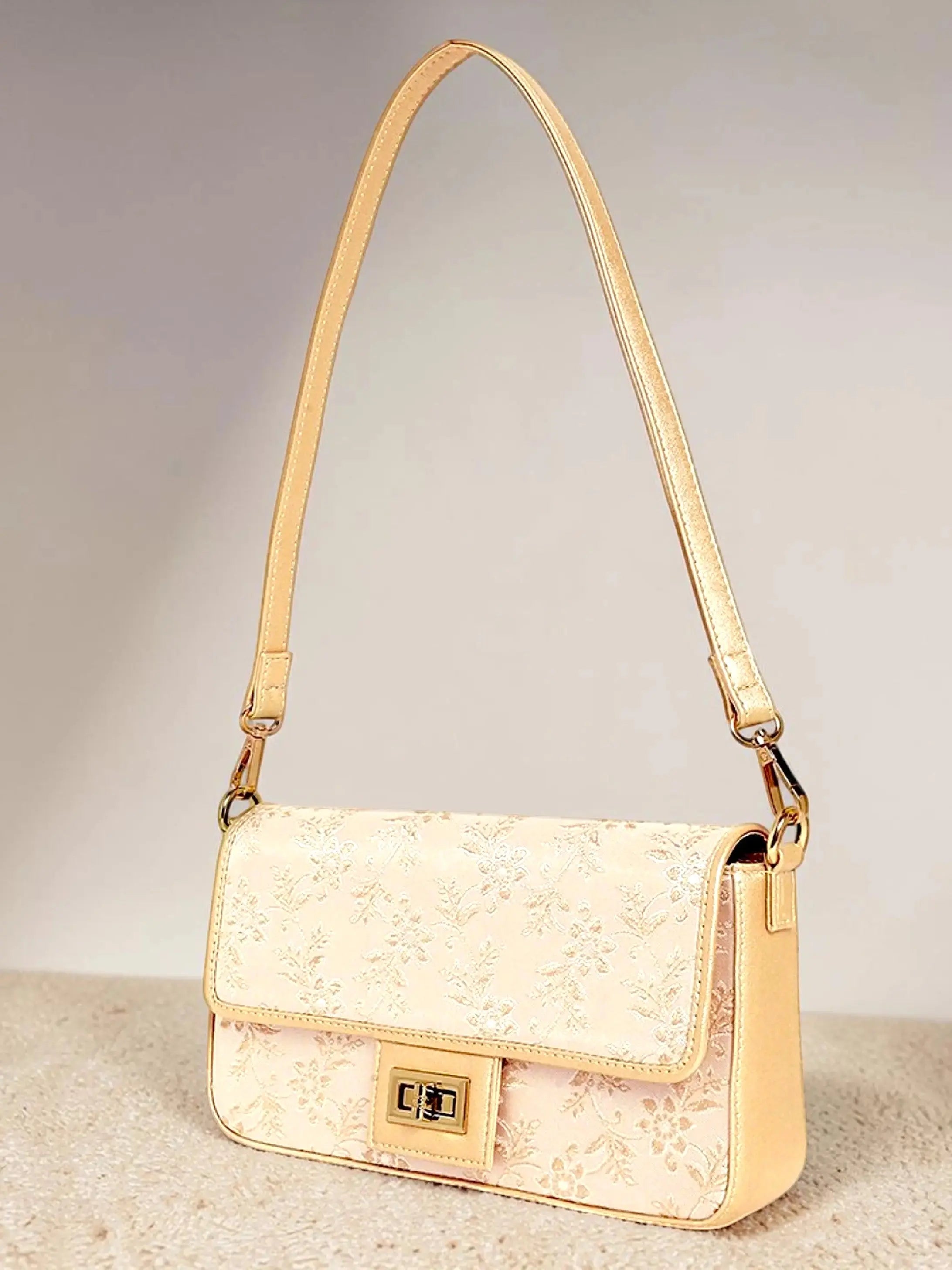 Alira Shoulder Bag - Off White Gold YuvaStree