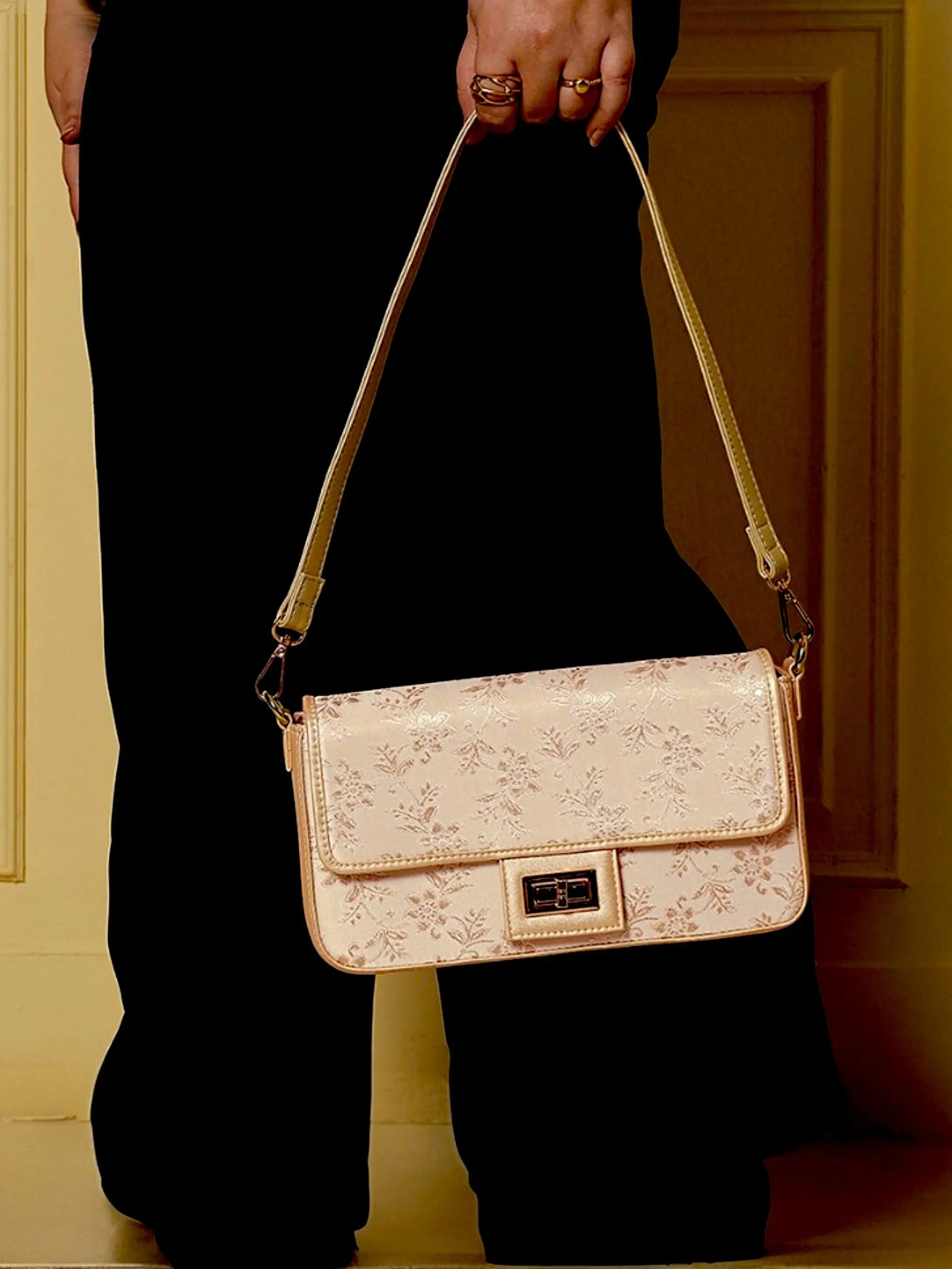 Alira Shoulder Bag - Off White Gold YuvaStree