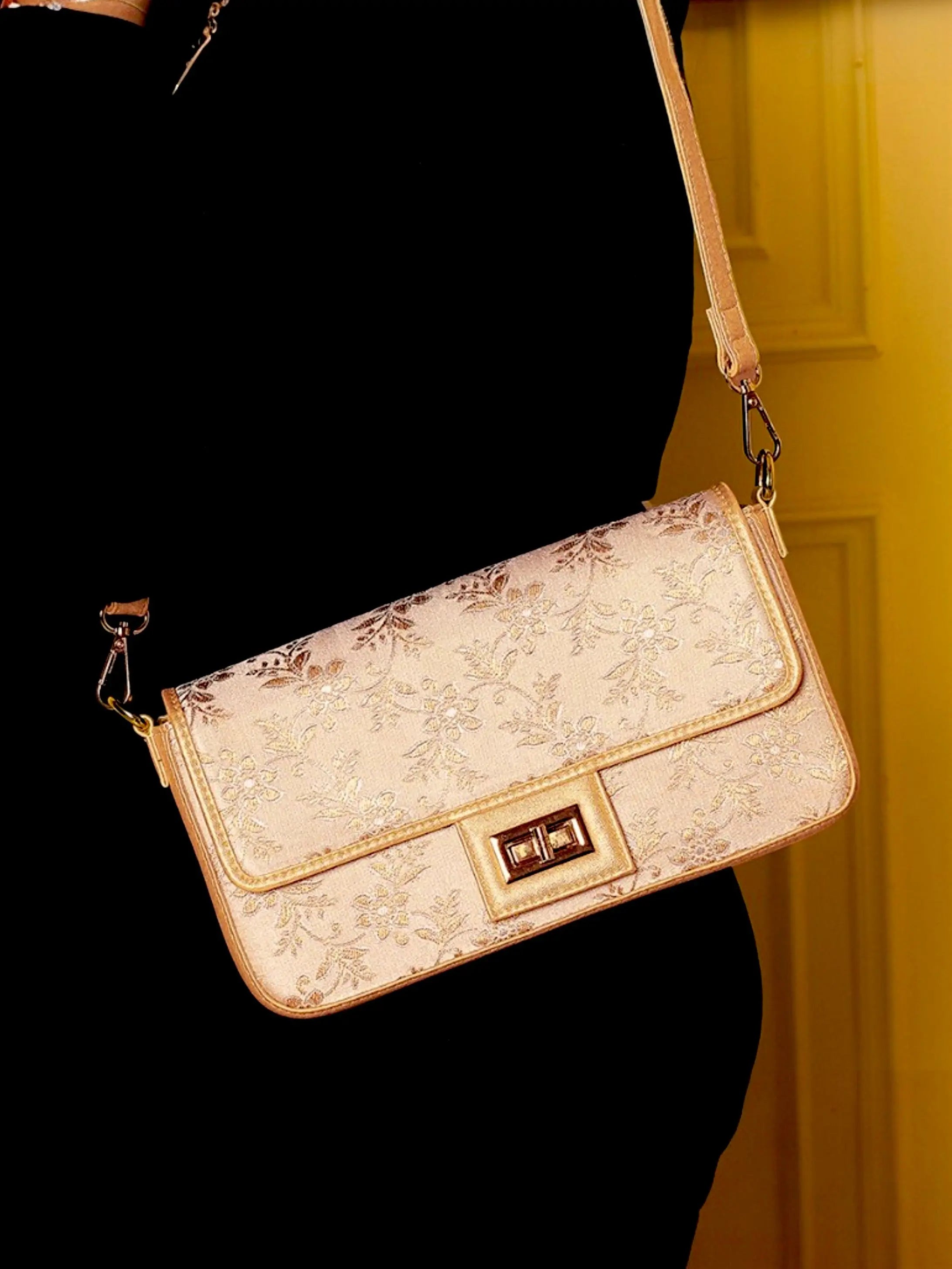 Alira Shoulder Bag - Off White Gold YuvaStree
