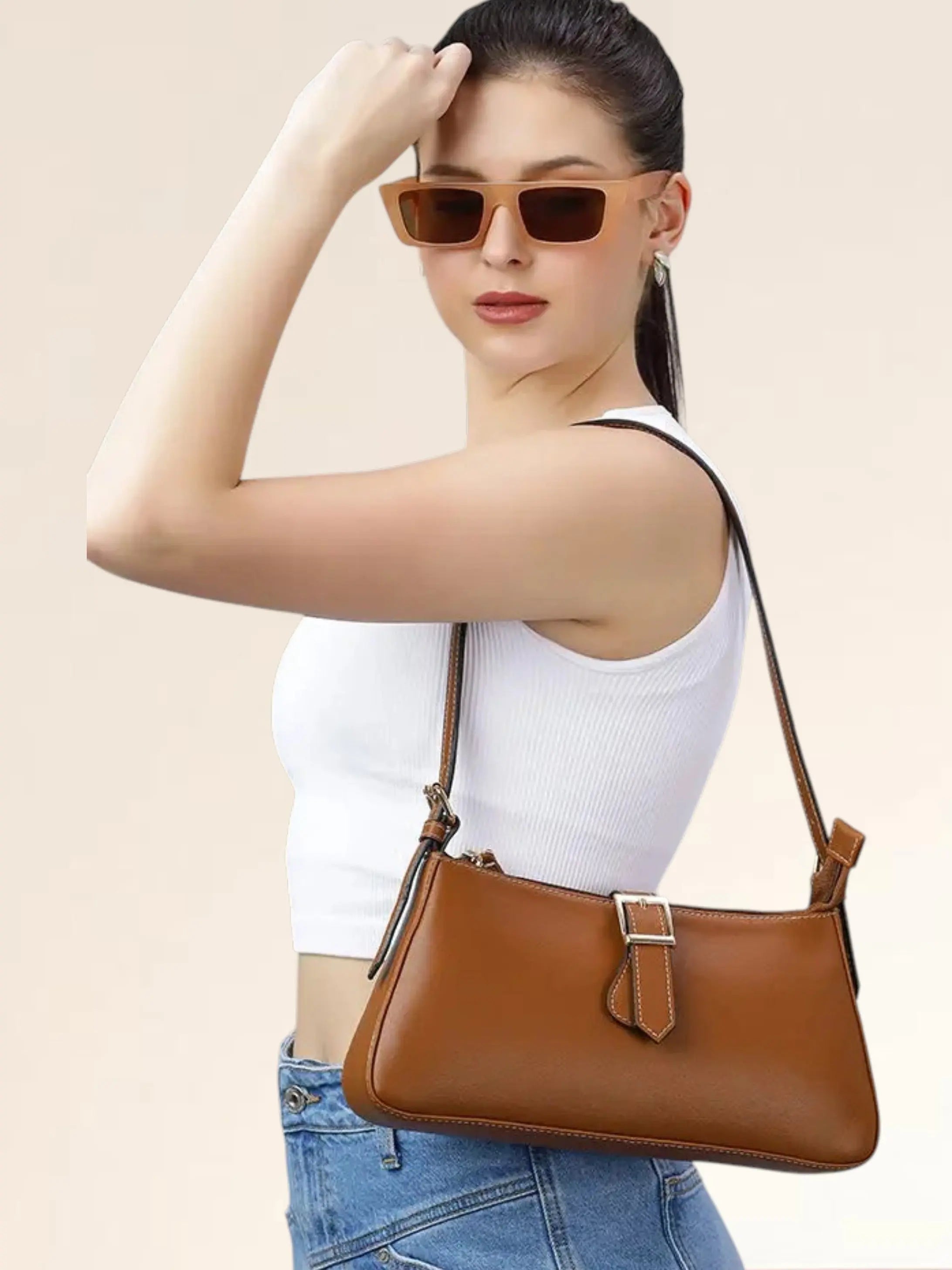 Sleek Baguette Large - Tan YuvaStree