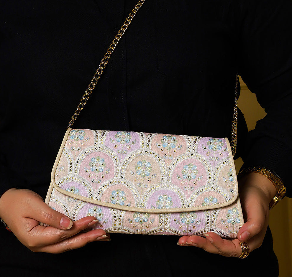Elisa wallet sling - Pearl Blush