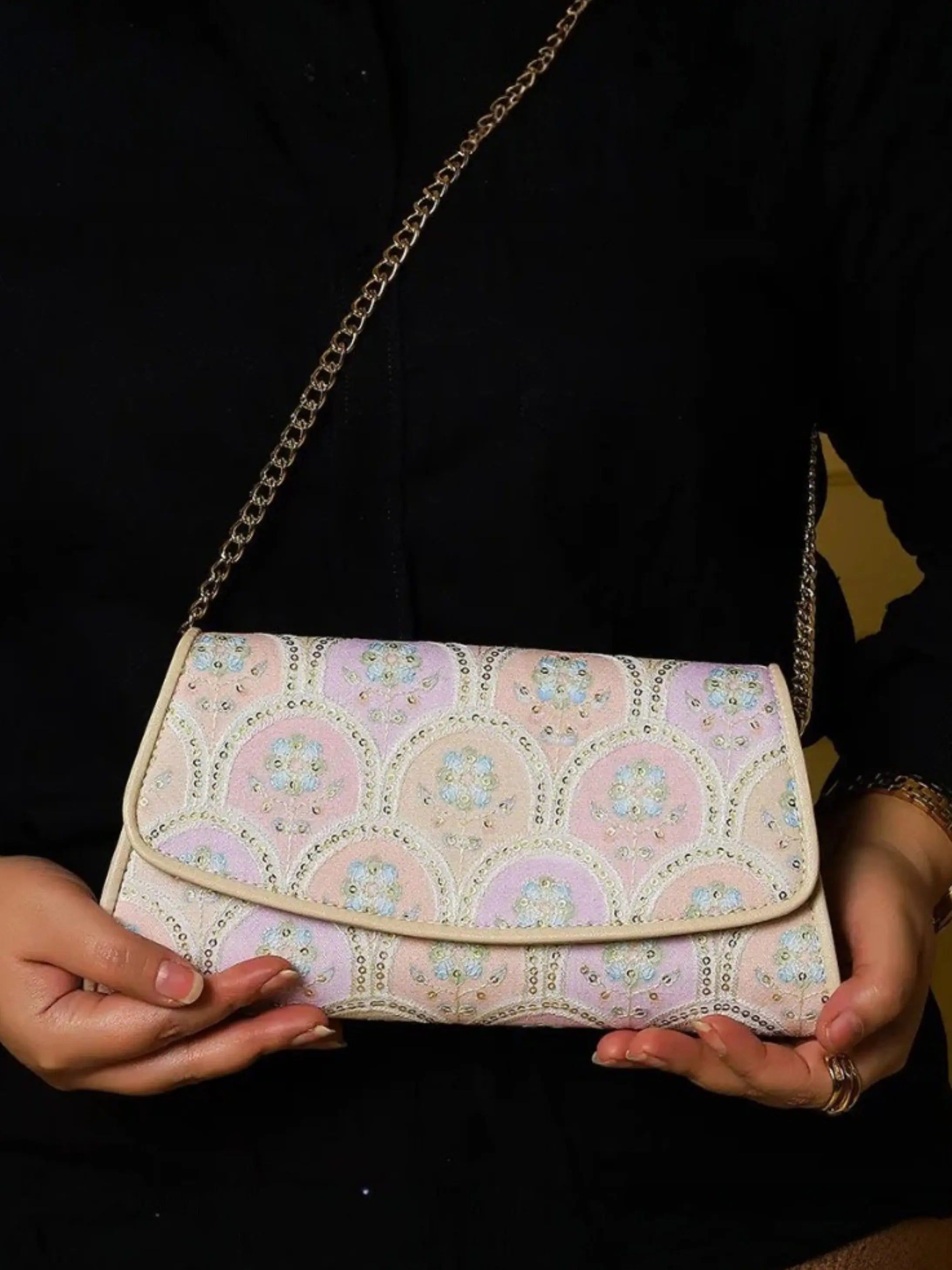 Elisa wallet sling - Pearl Blush YuvaStree
