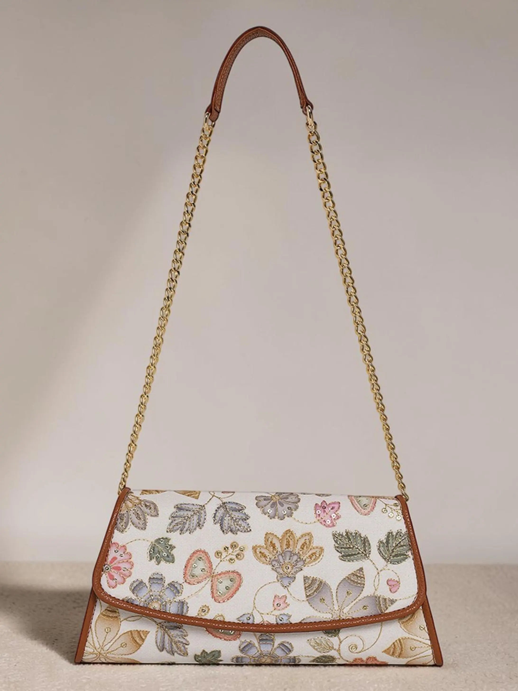 Elisa wallet sling - Caramel Ivory YuvaStree