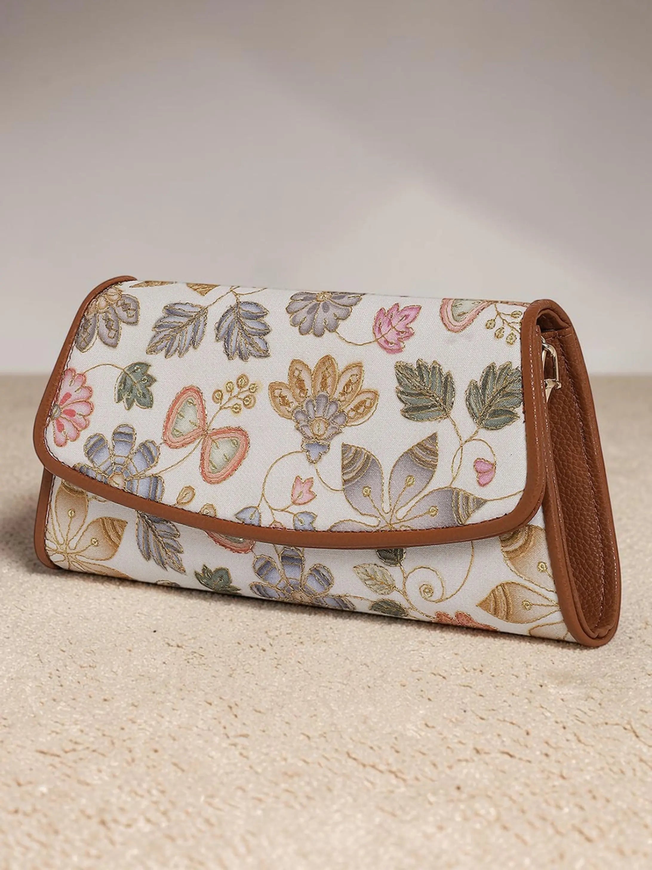 Elisa wallet sling - Caramel Ivory YuvaStree