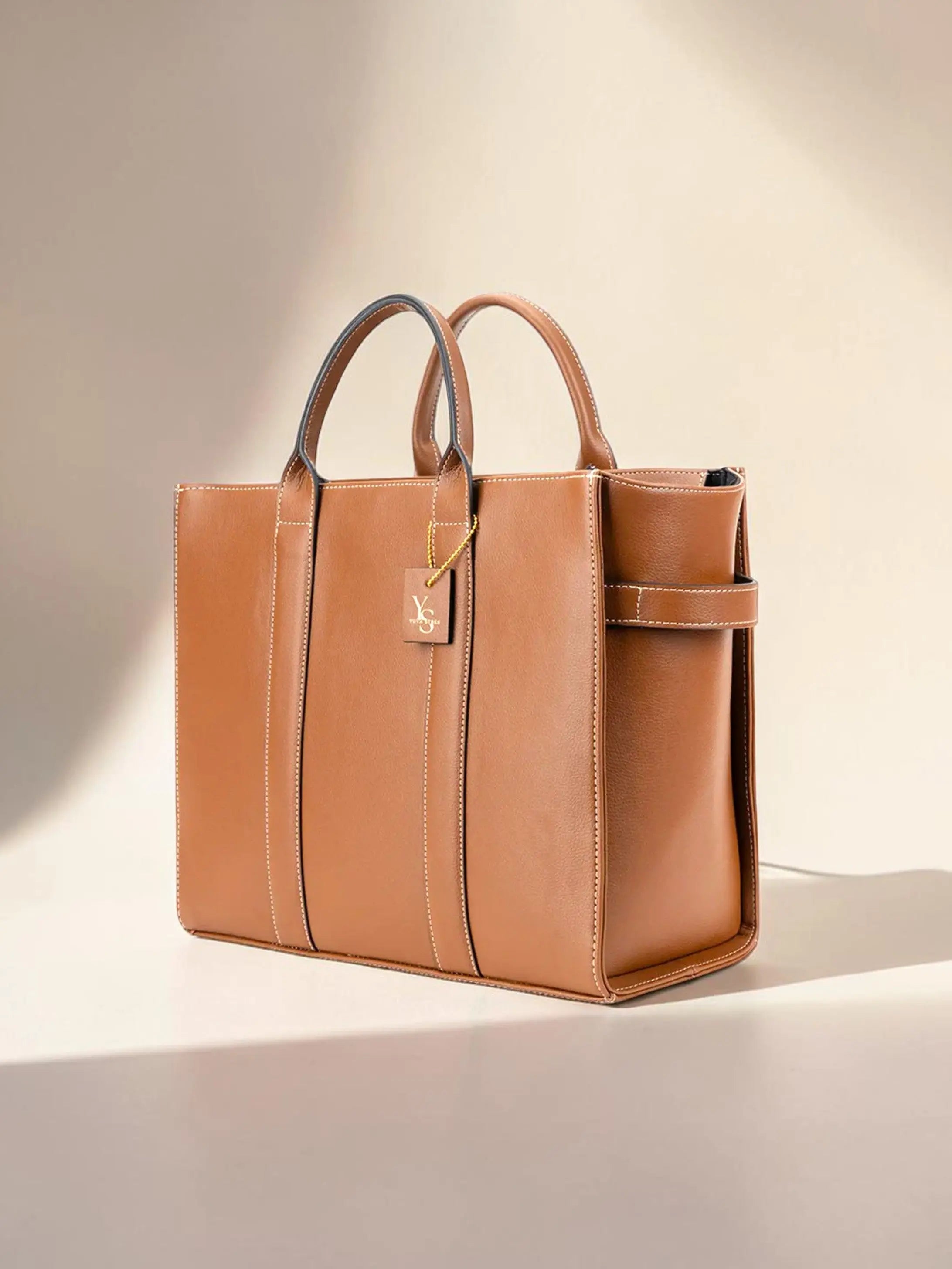 Elan Box Tote Bag - Mocha YuvaStree