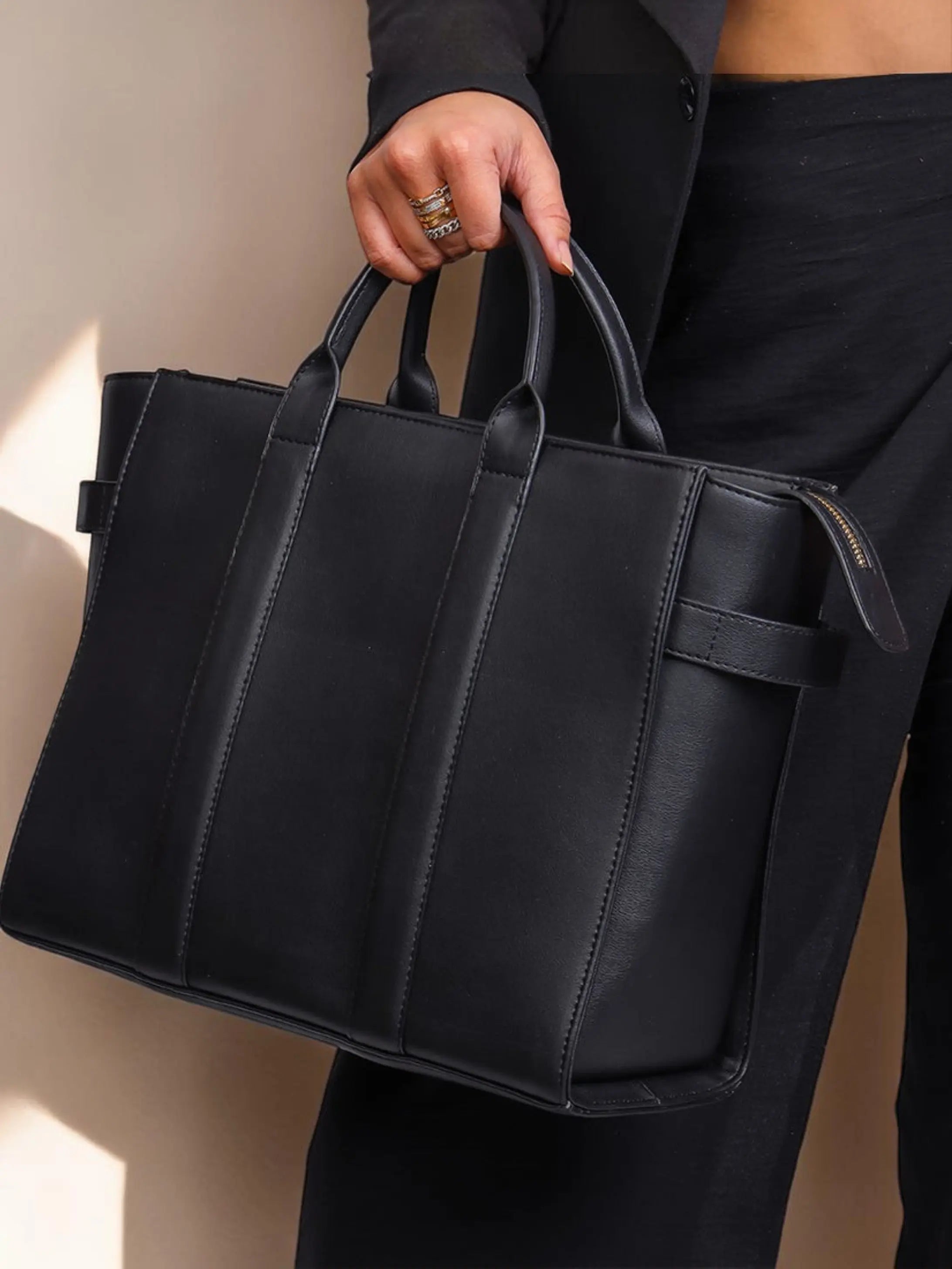 Elan Box Tote Bag - Black My Store