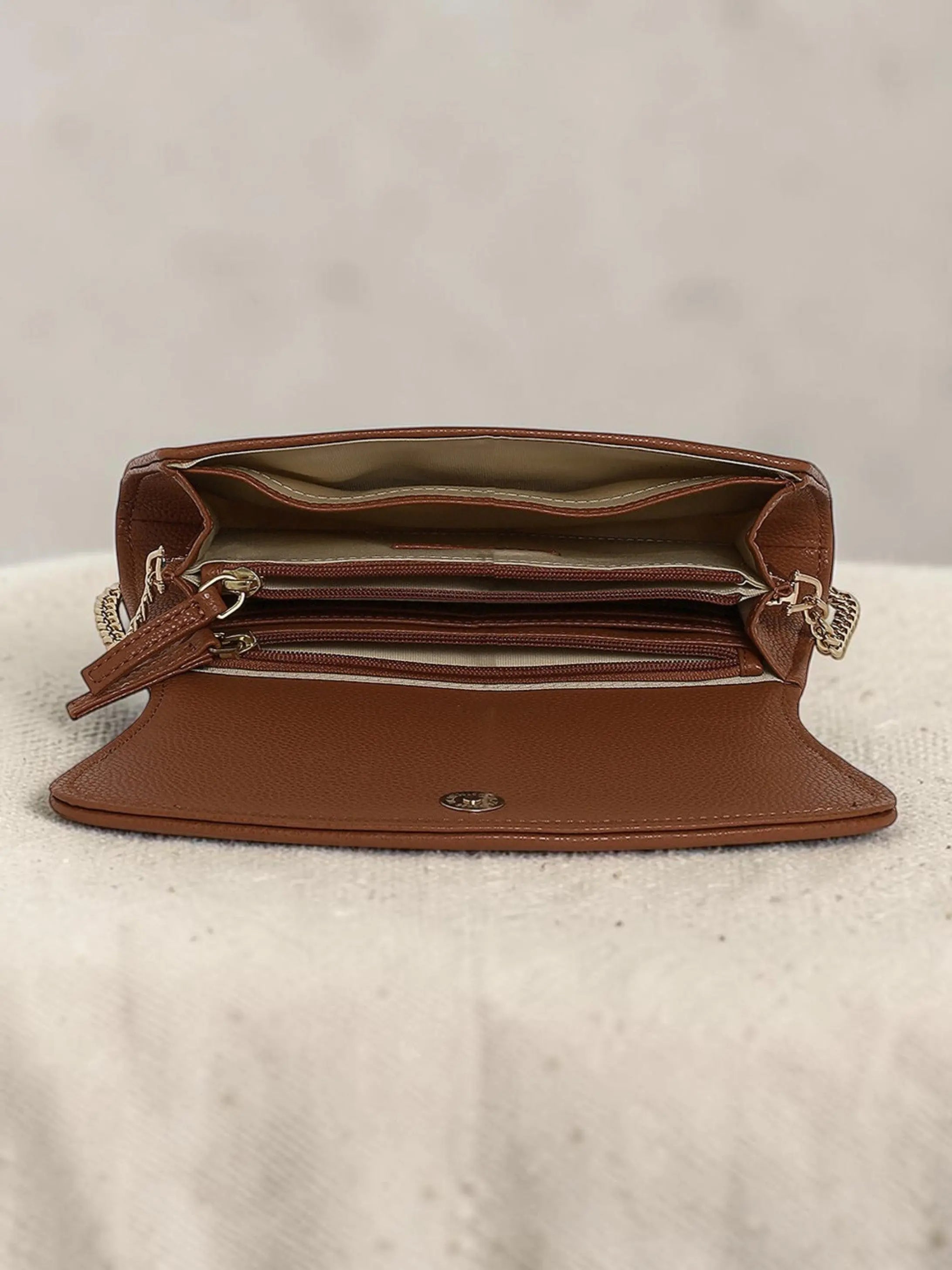 Elisa wallet sling - Caramel Ivory YuvaStree