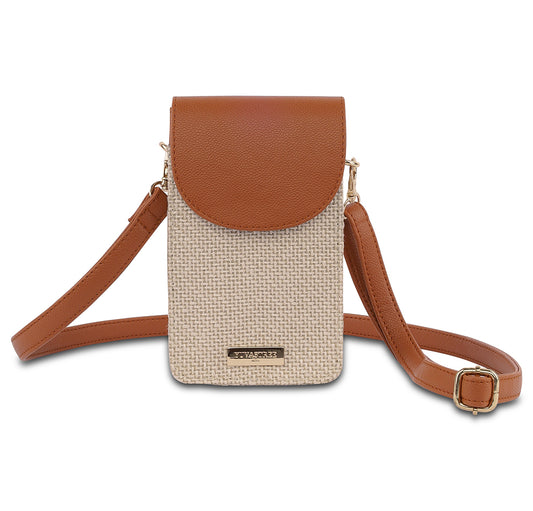 Pixel Jute Mobile Sling - Tan