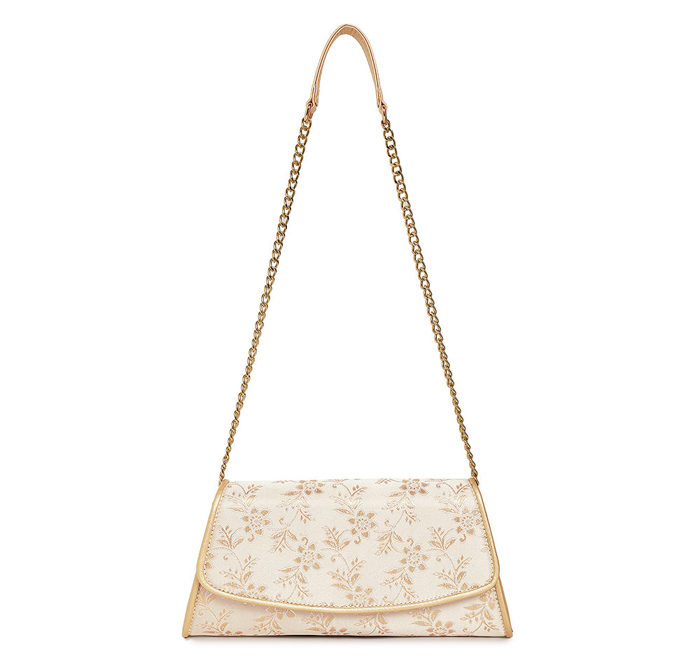 Elisa wallet sling - Off White Gold