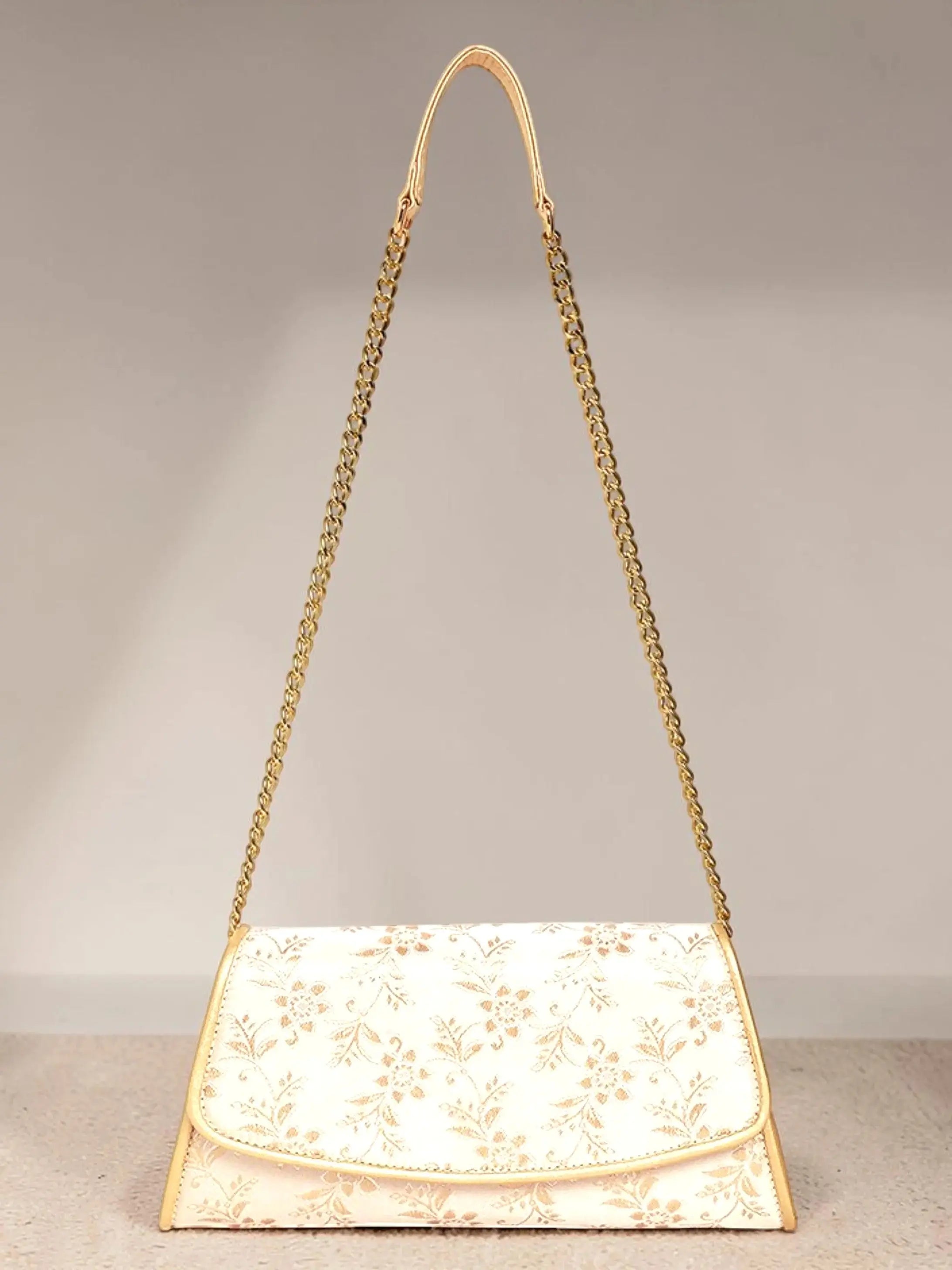 Elisa wallet sling - Off White Gold YuvaStree