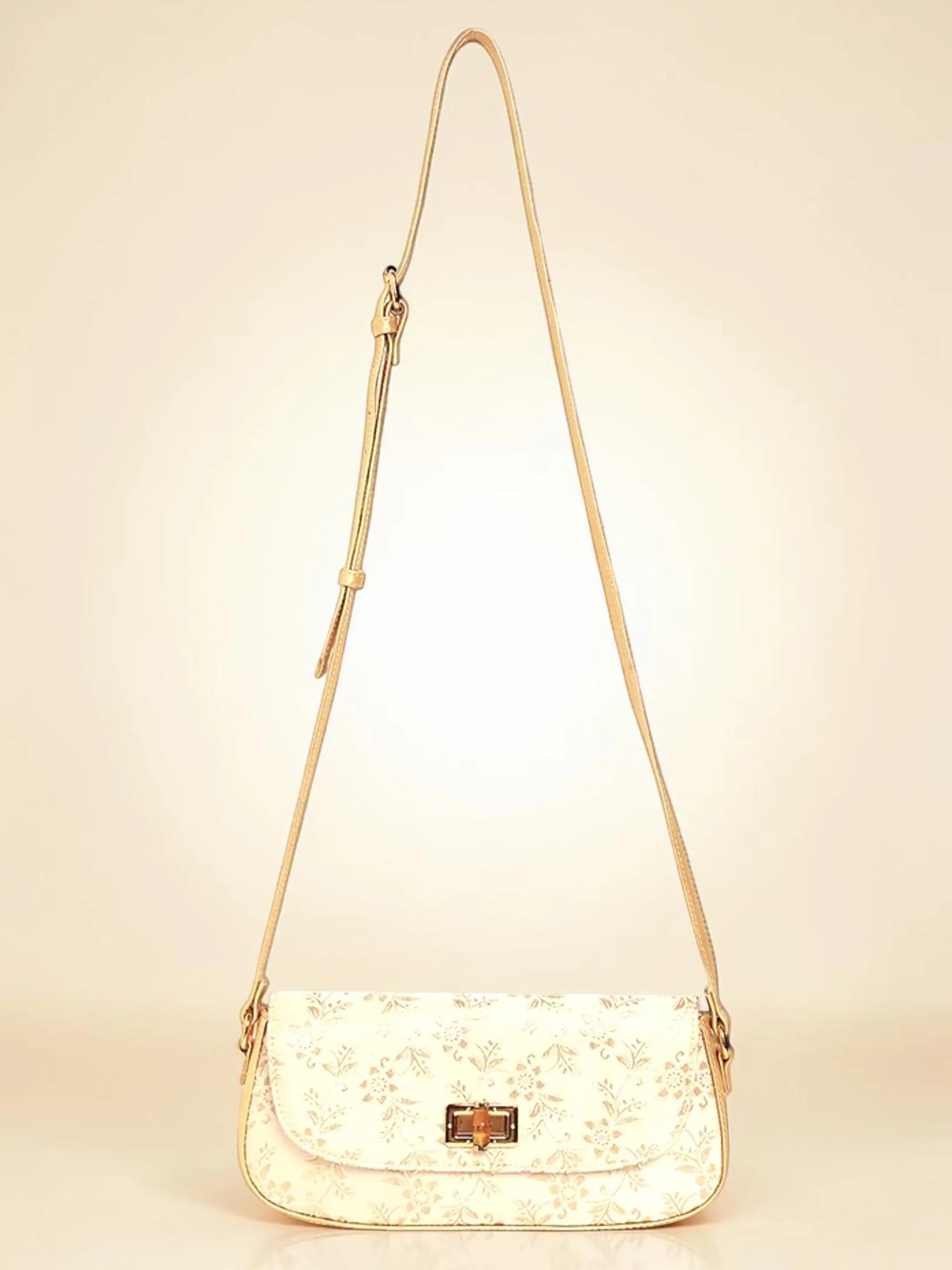 Saira Crossbody Bag - Off White Gold YuvaStree