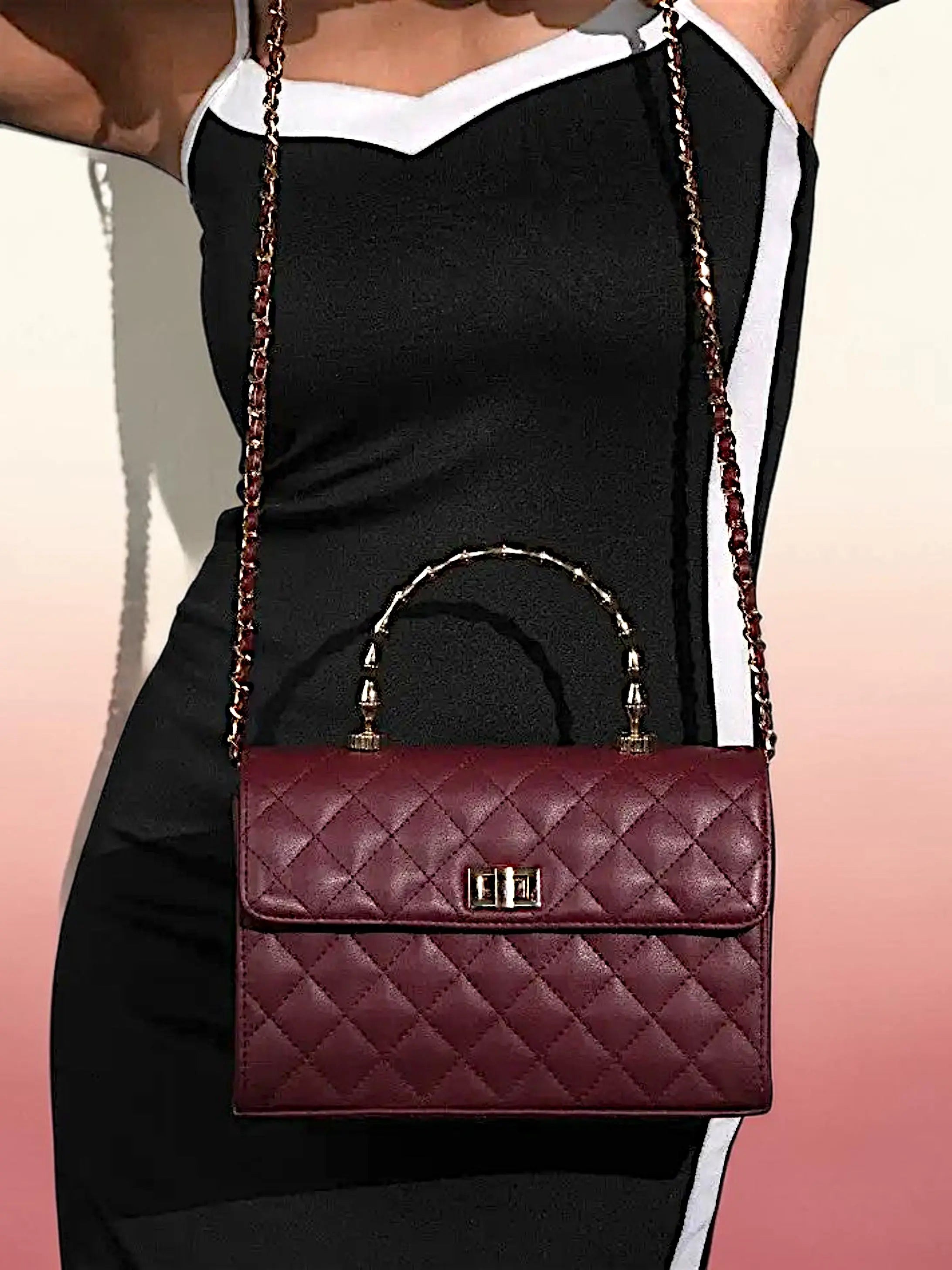 Elara Top Handle Bag - Wine YuvaStree