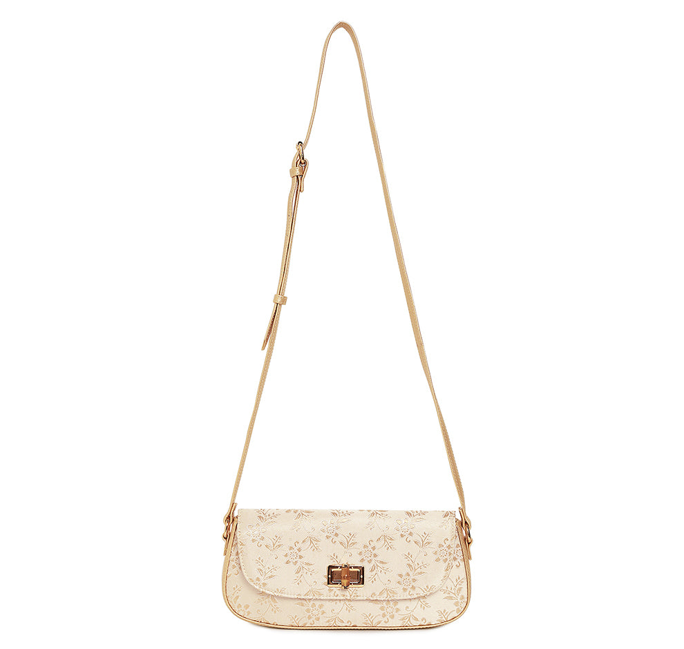 Saira Crossbody Bag - Off White Gold