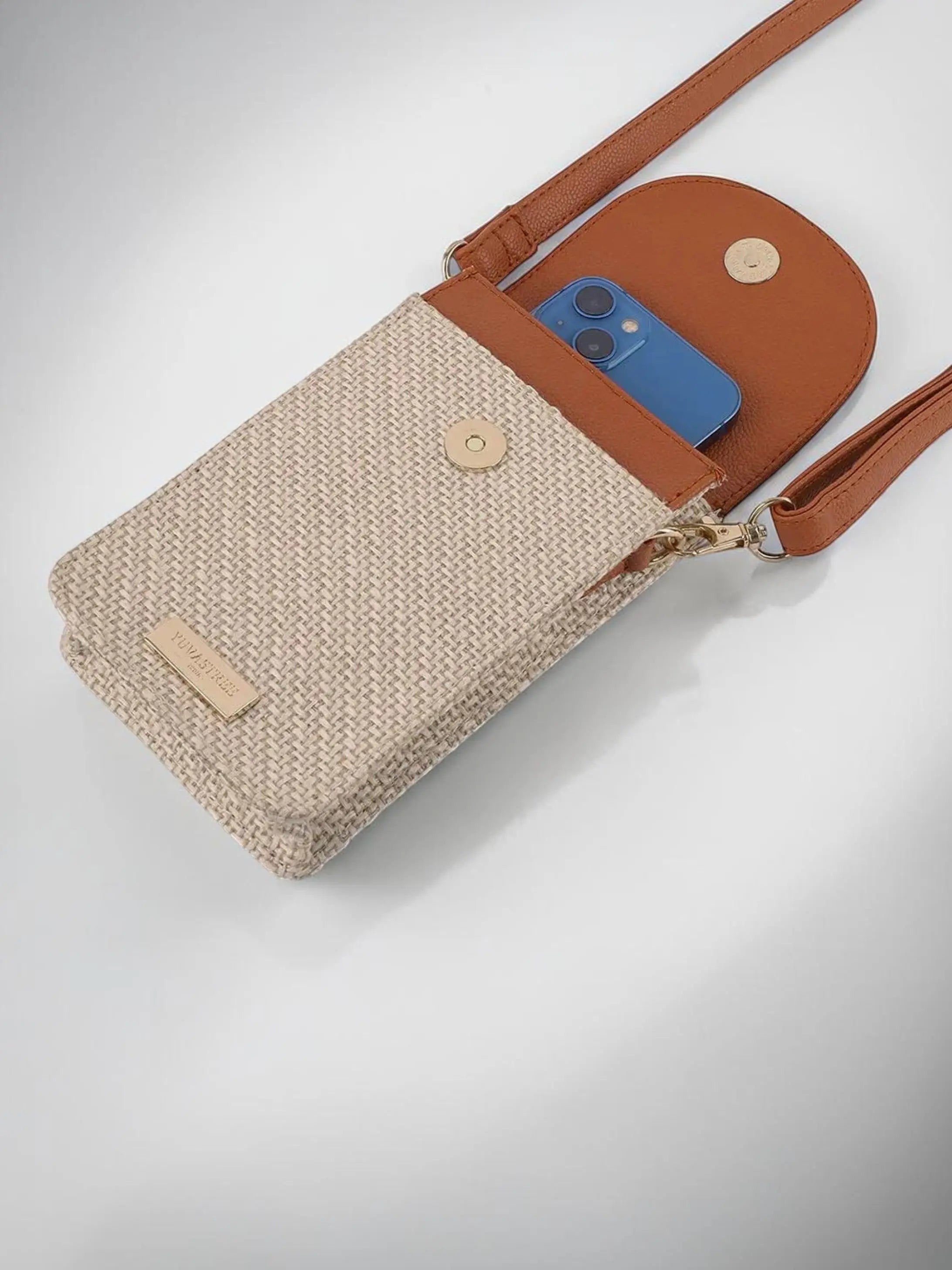 Pixel Jute Mobile Sling - Tan YuvaStree