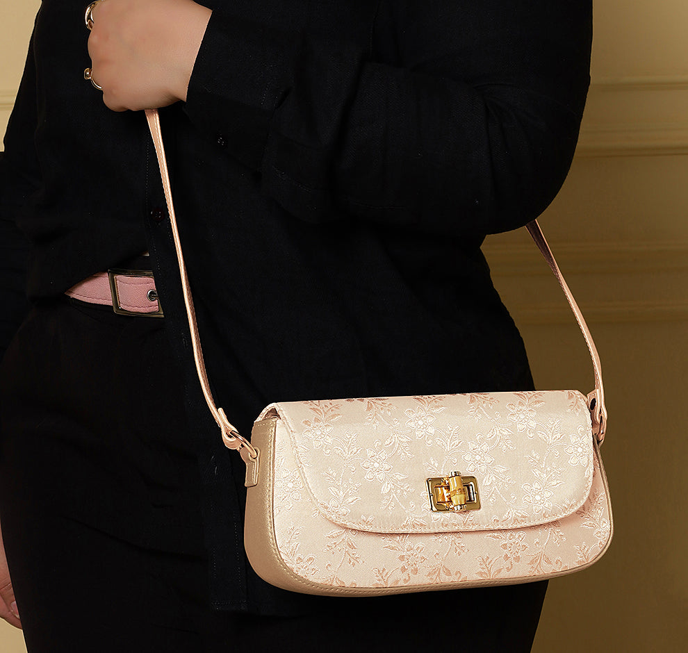 Saira Crossbody Bag - Off White Gold