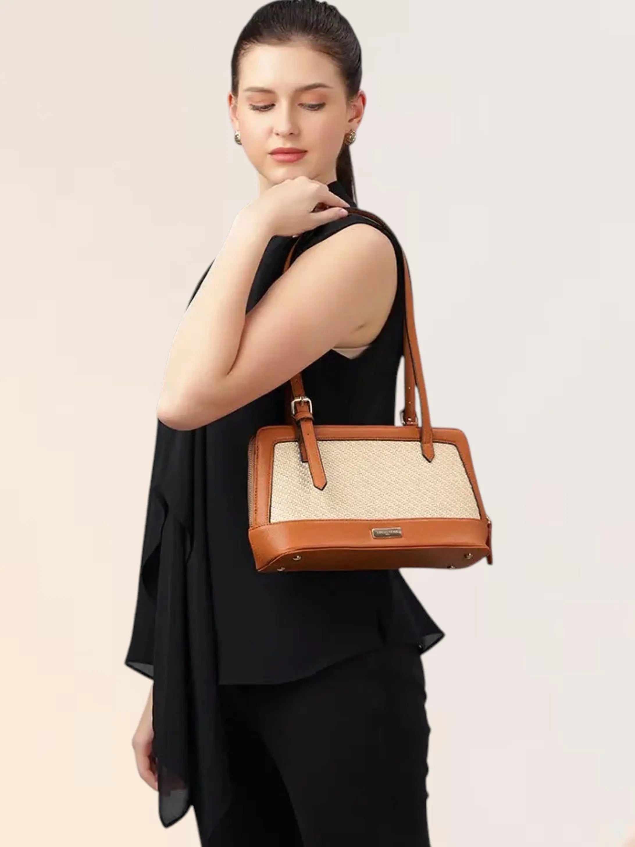 Liora Jute Shoulder Bag - Tan YuvaStree