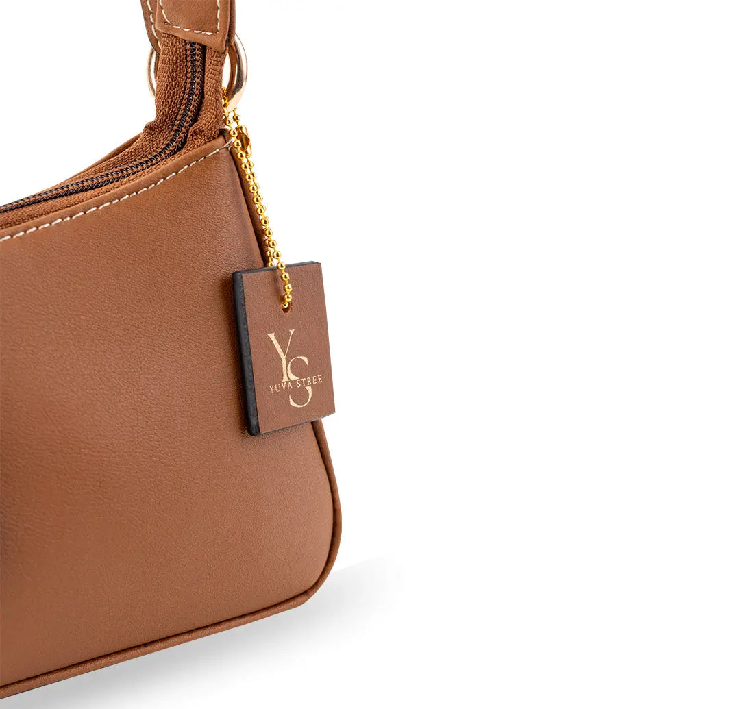 Sleek Baguette Bag - Tan YuvaStree