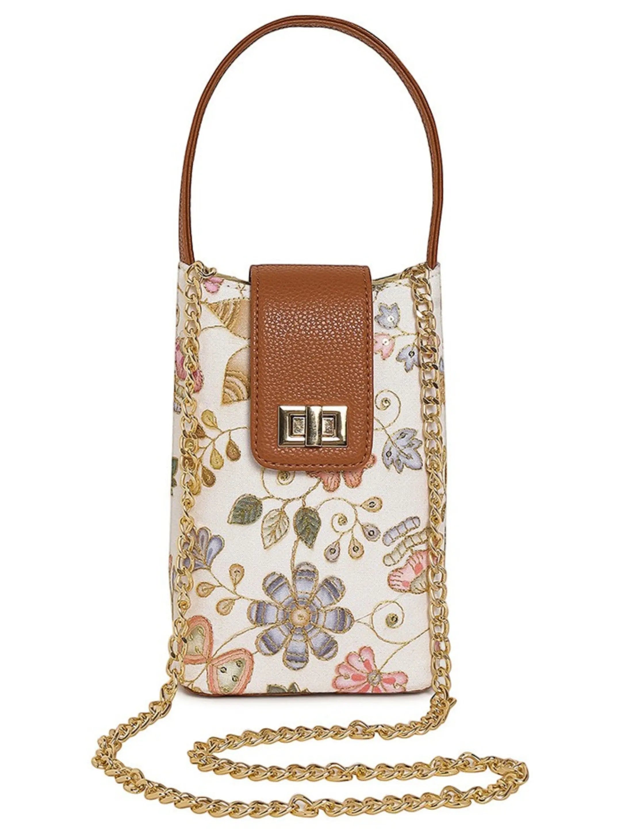 Noor Mini Sling Bag - Caramel Ivory YuvaStree
