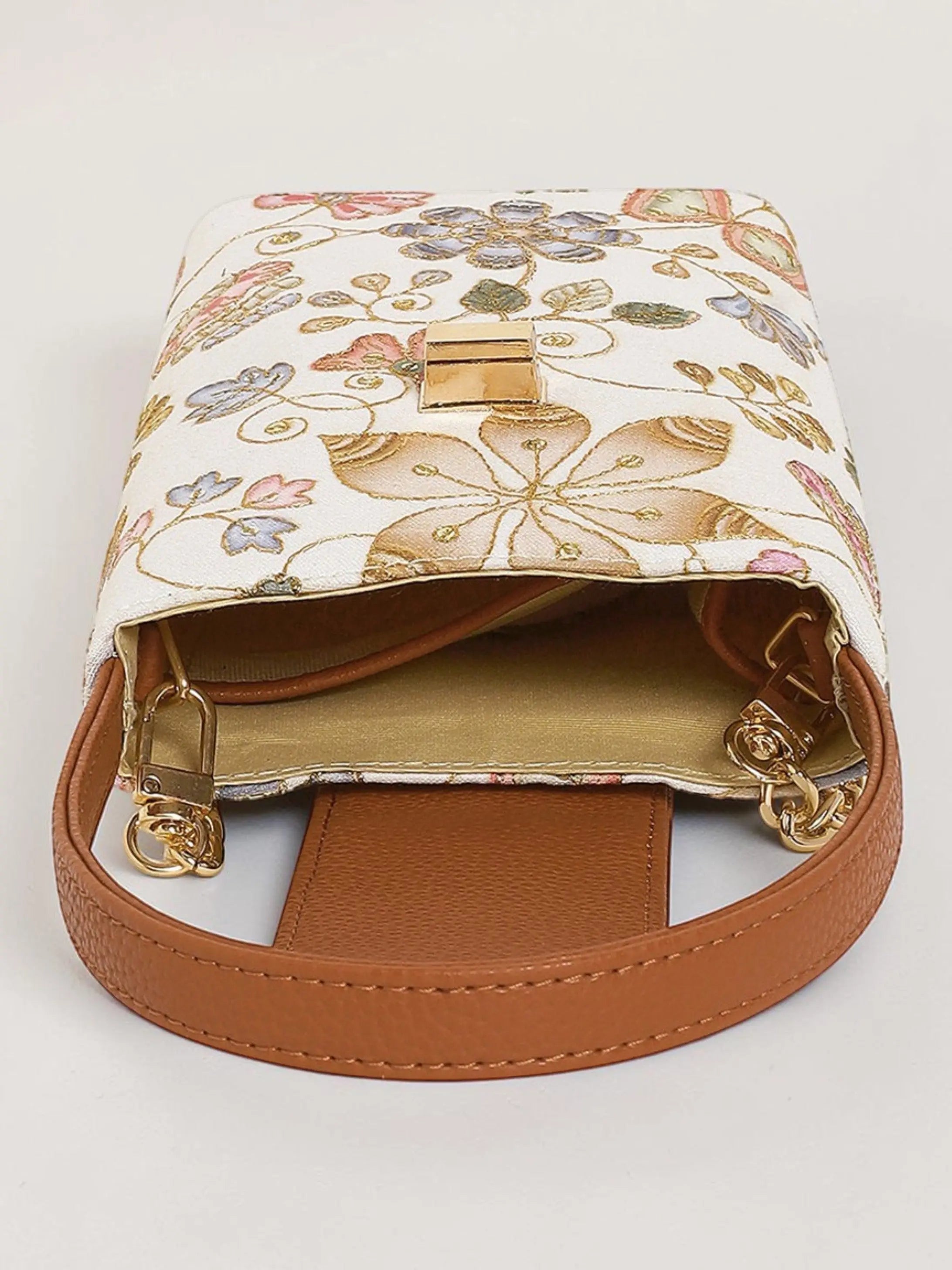 Noor Mini Sling Bag - Caramel Ivory YuvaStree