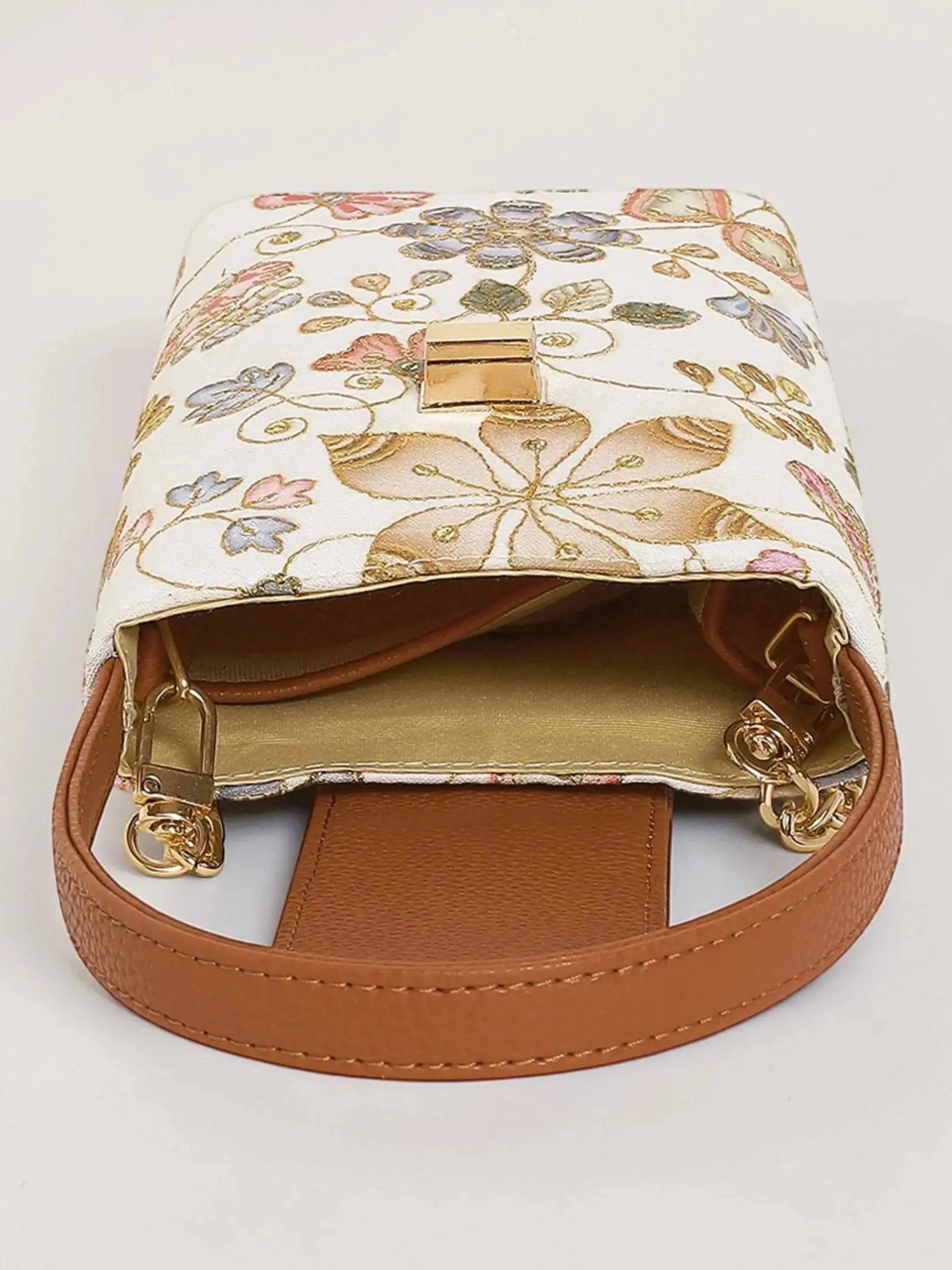The Noor Trio - Noor Mini Sling Bag Caramel Ivory, Pearl Blush, Offwhite Gold Gift Set of 3 YuvaStree