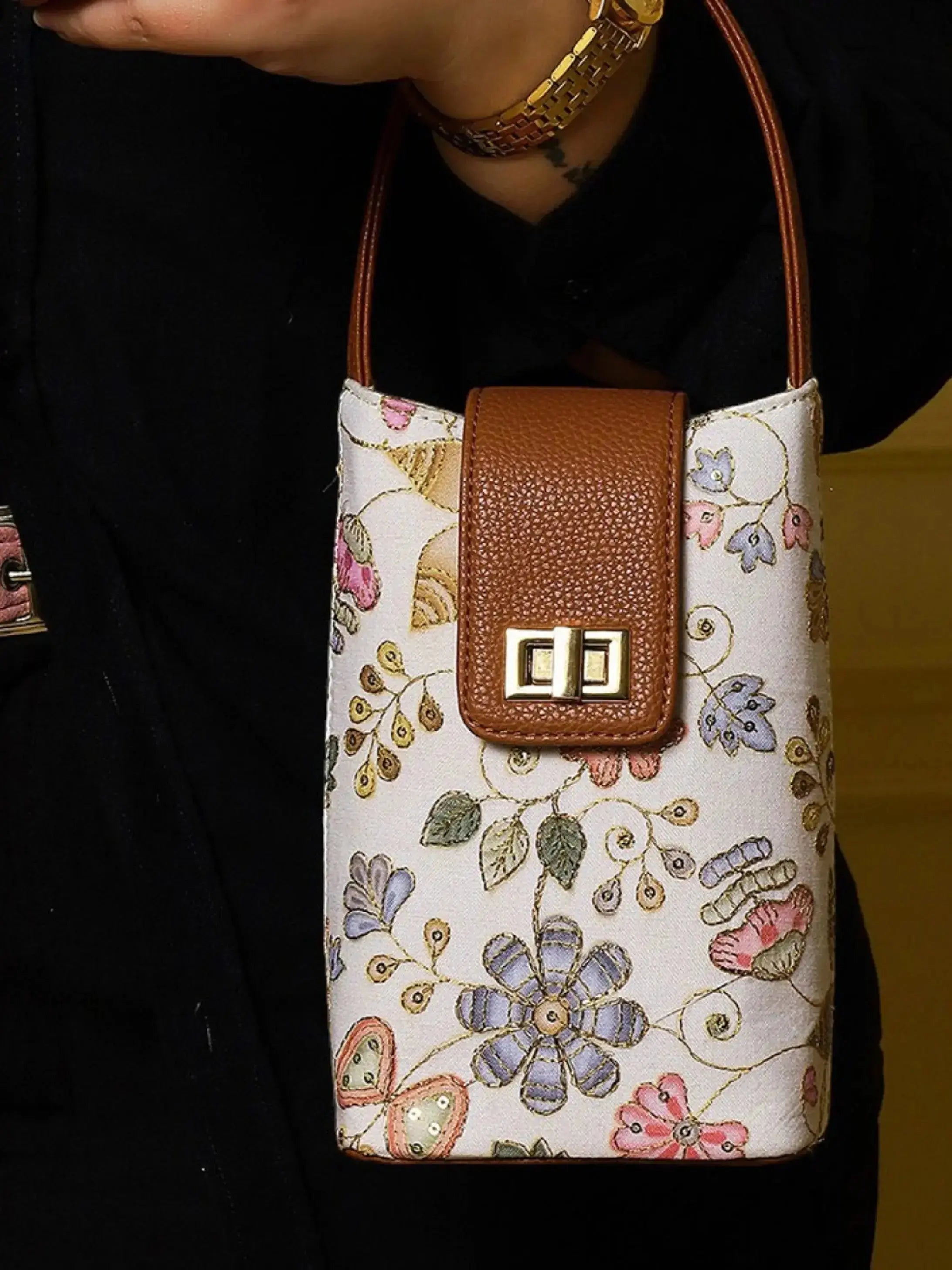 The Noor Trio - Noor Mini Sling Bag Caramel Ivory, Pearl Blush, Offwhite Gold Gift Set of 3 YuvaStree