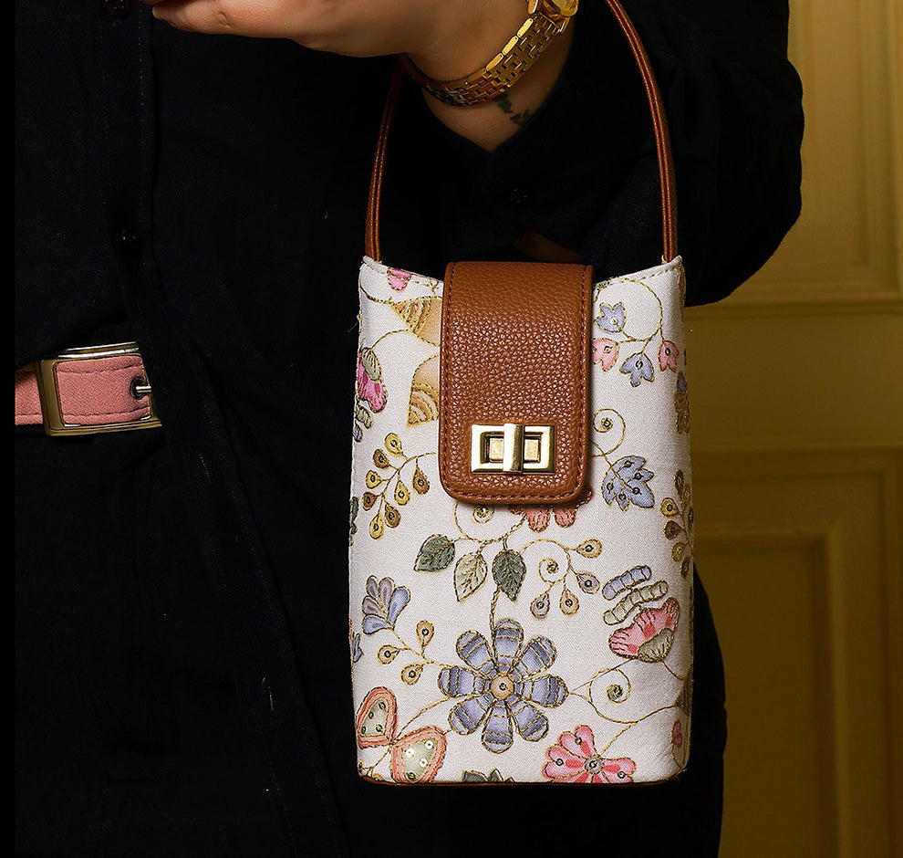 Noor Mini Sling Bag - Caramel Ivory