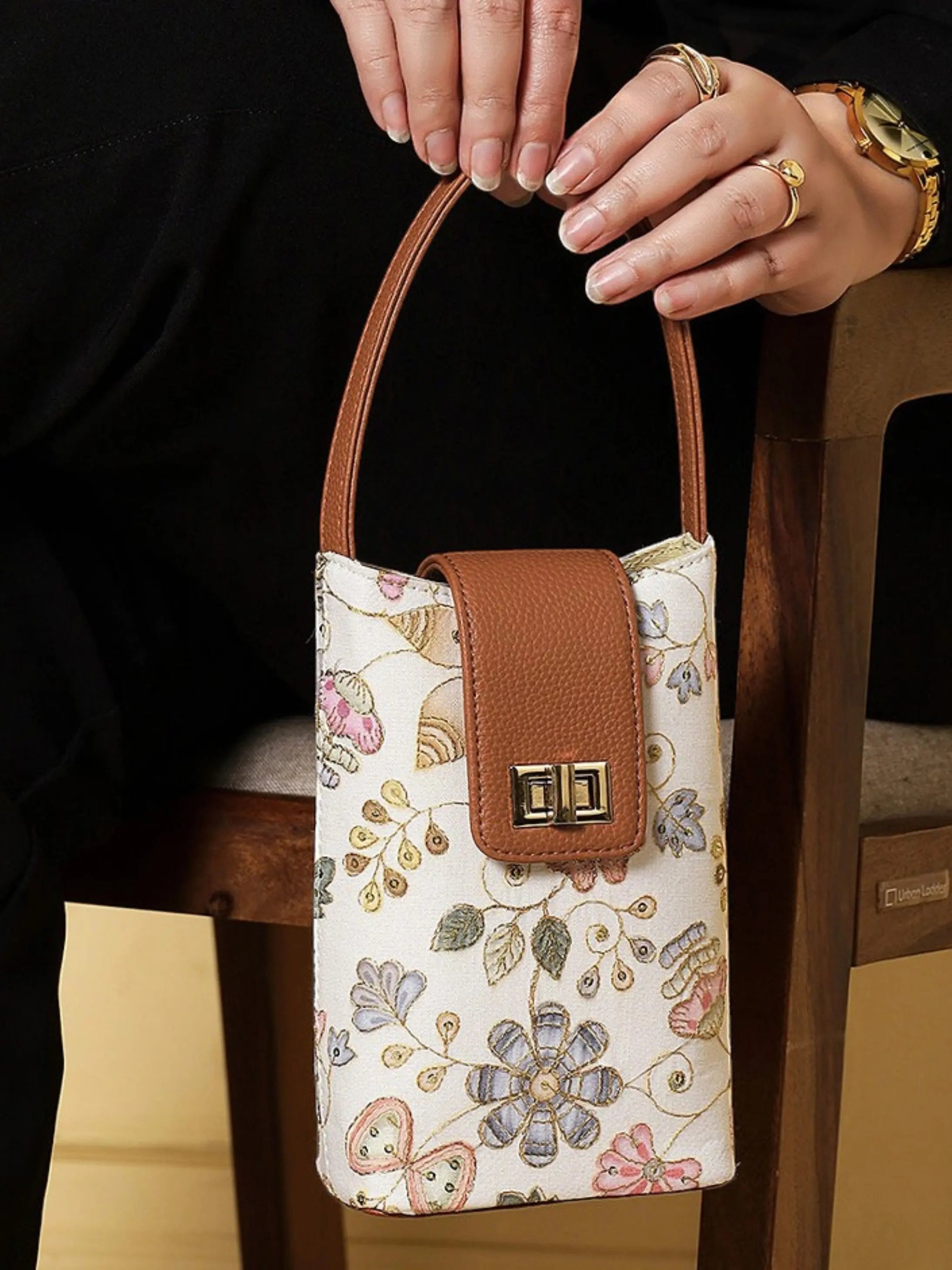 Noor Mini Sling Bag - Caramel Ivory YuvaStree