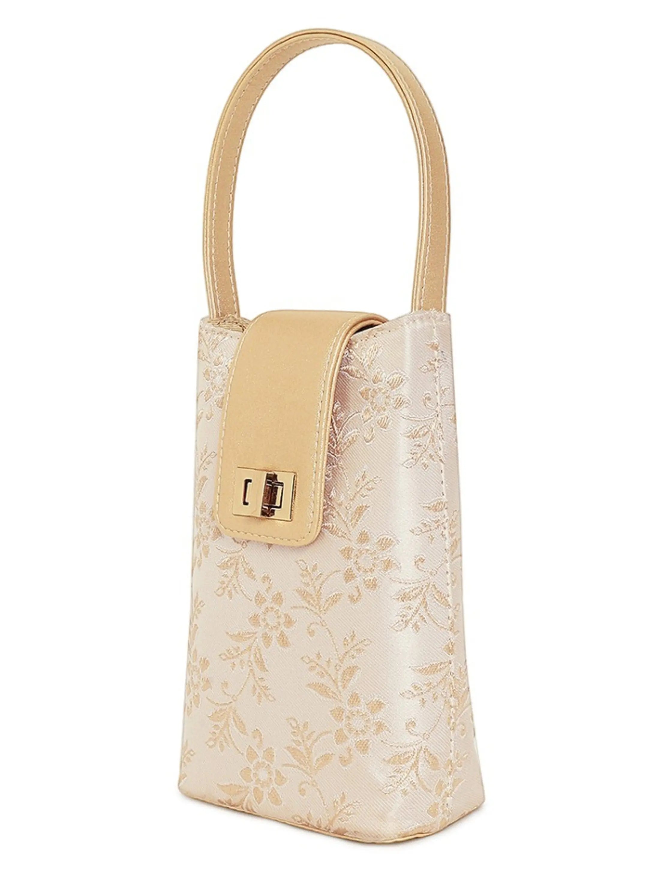 Noor Mini Sling Bag - Off white Gold YuvaStree