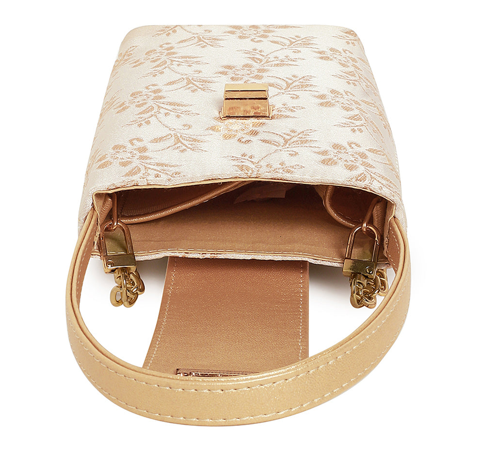 Noor Mini Sling Bag - Off white Gold