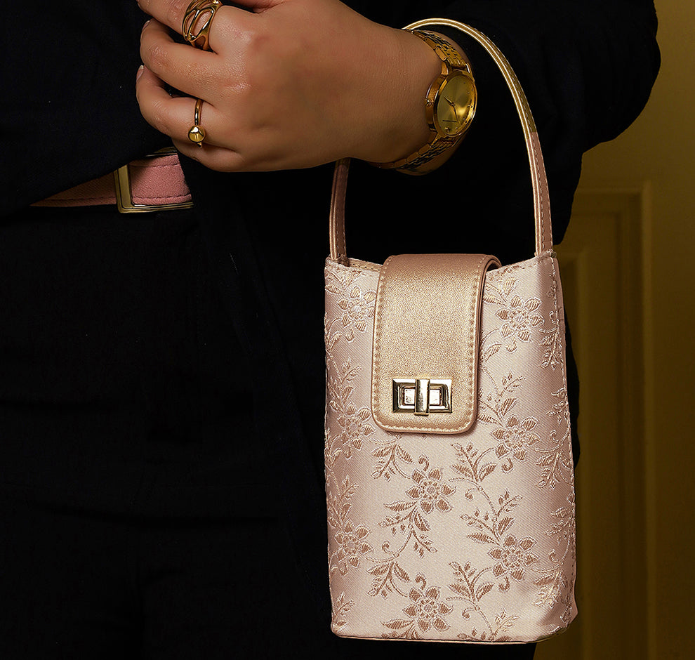 Noor Mini Sling Bag - Off white Gold