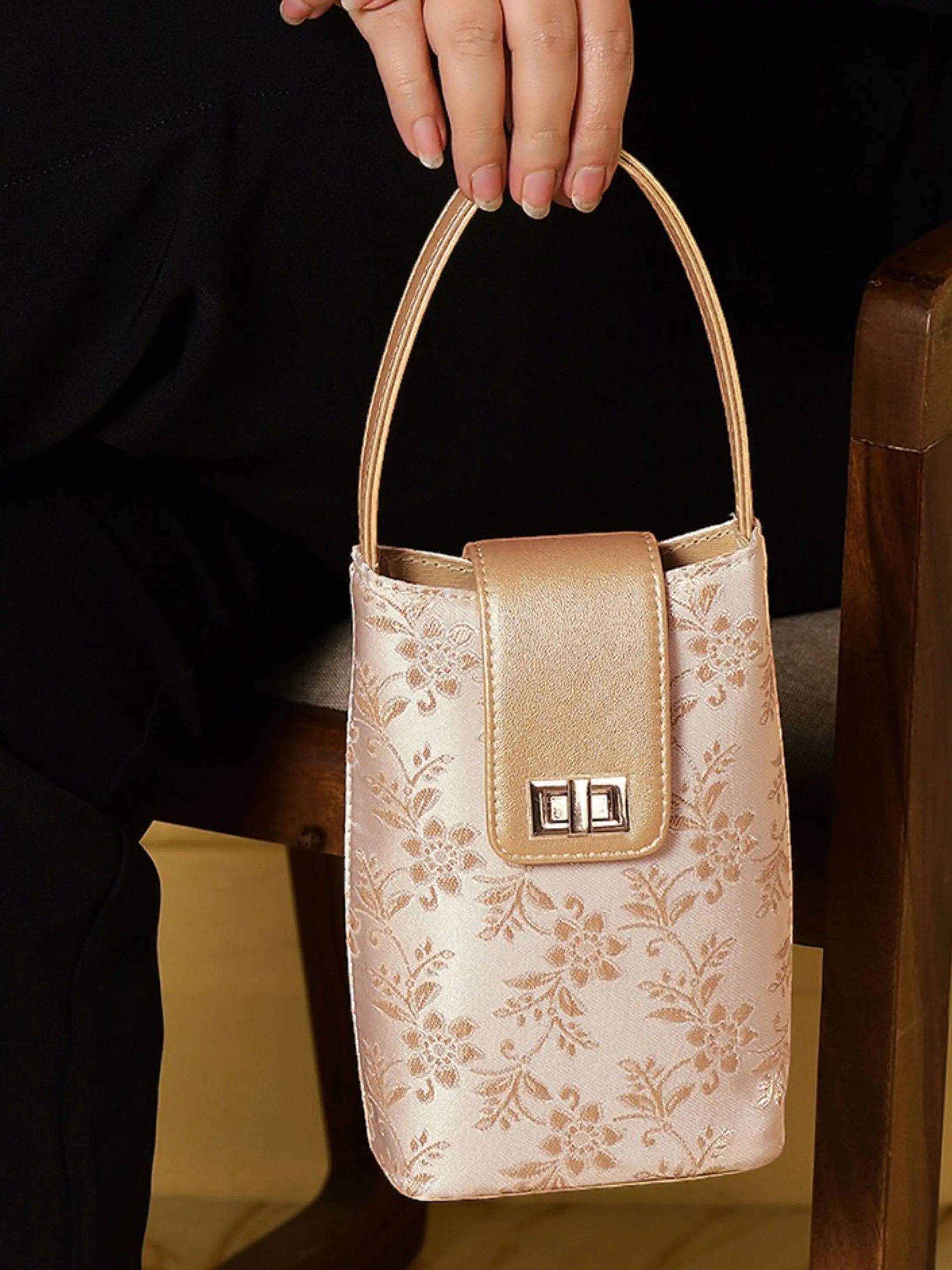 Noor Mini Sling Bag - Off white Gold YuvaStree
