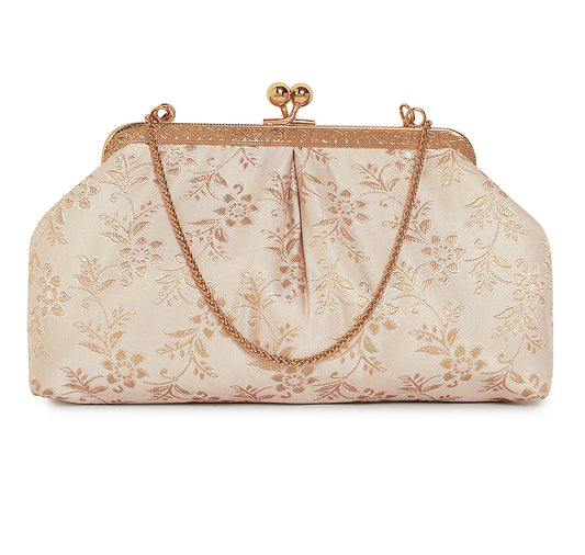 Aria Clutch - Off-White Gold