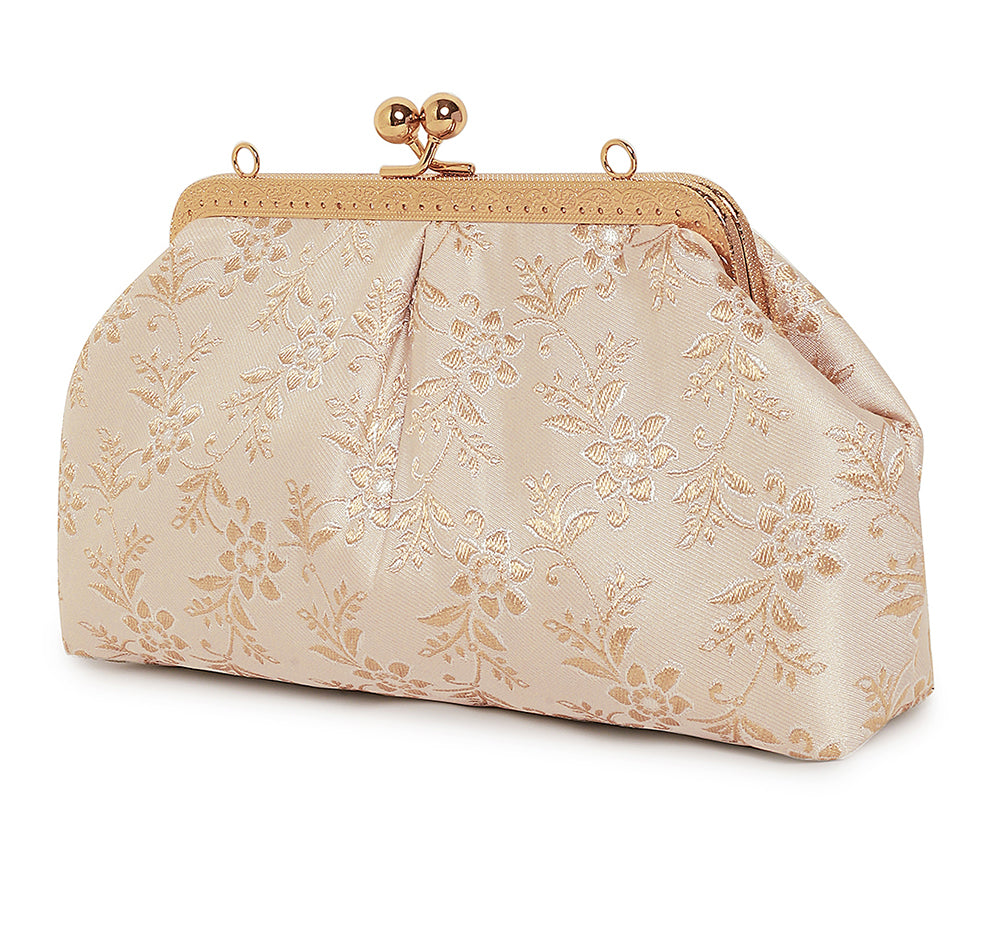 Aria Clutch - Off-White Gold