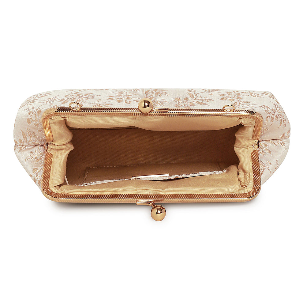 Aria Clutch - Off-White Gold