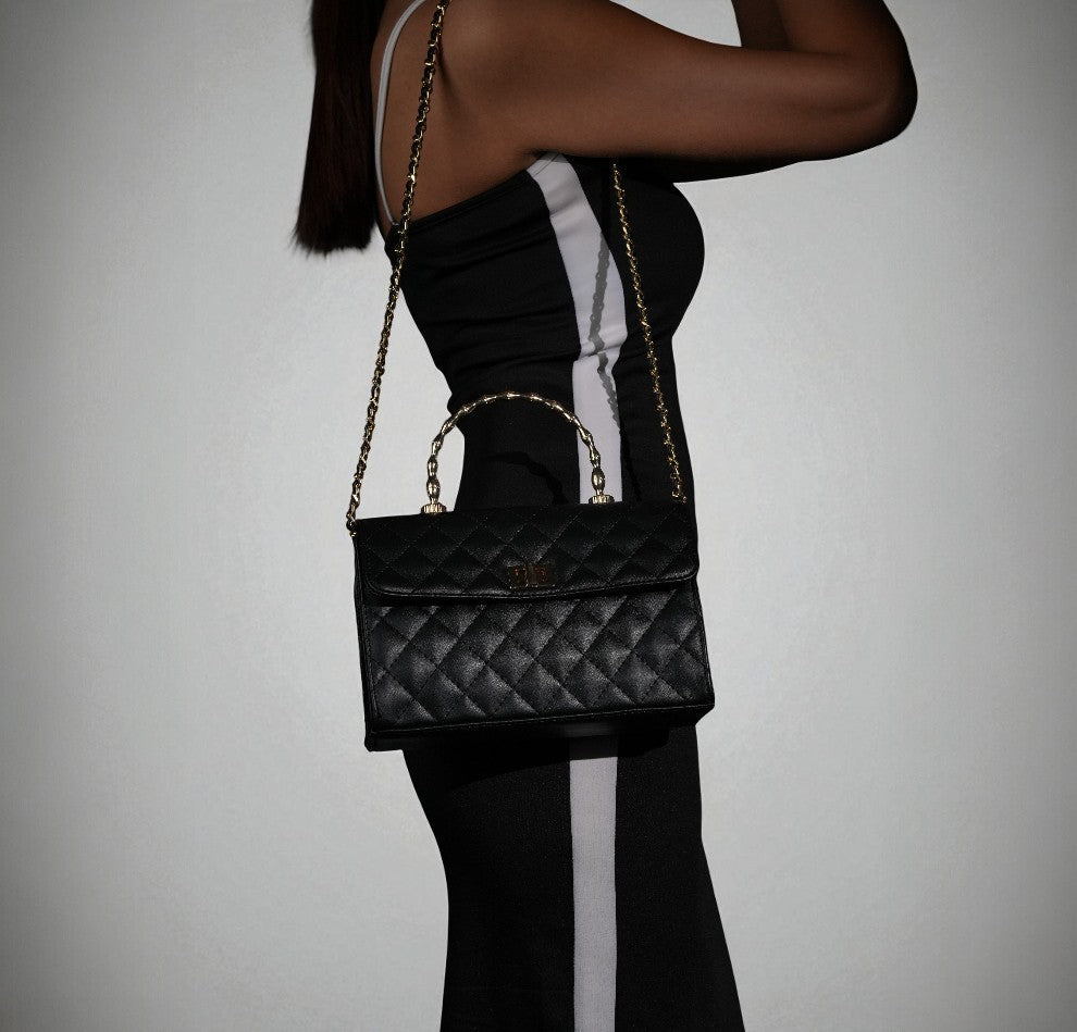 Elara Top handle Bag - Black