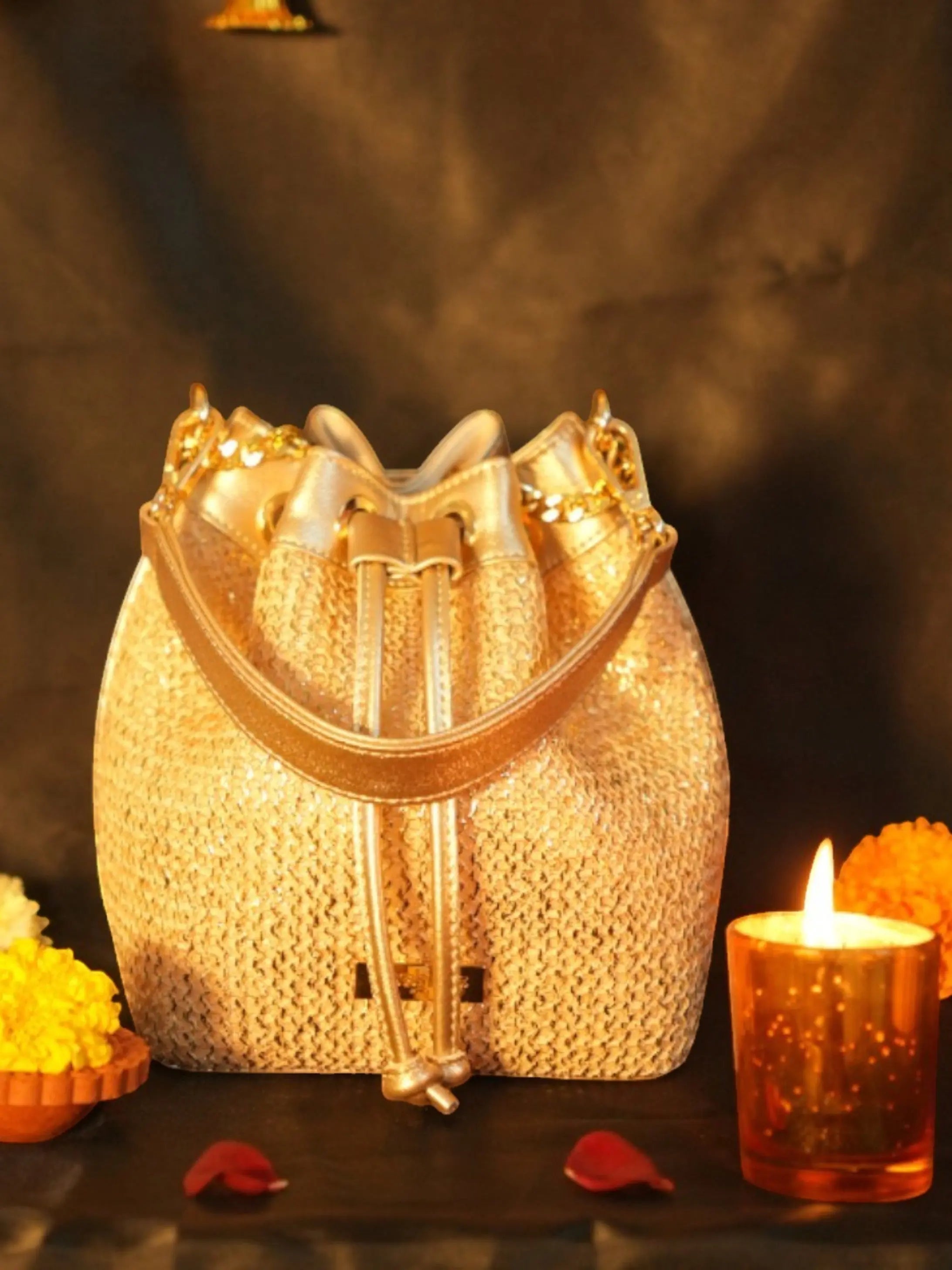 Evaara Bucket Bag - Classic Gold YuvaStree