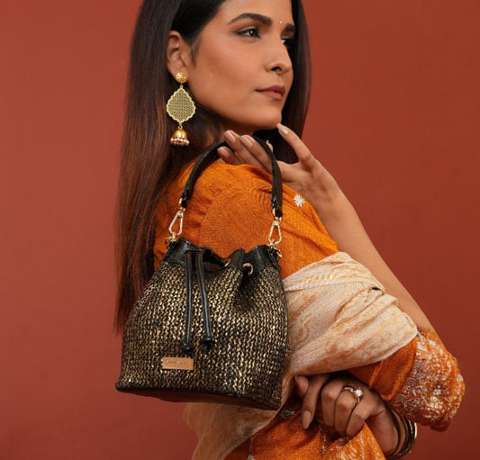 Evaara Bucket Bag - Midnight Gold