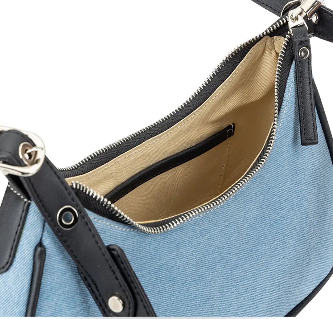 Denim Daze Hobo Bag - Blue Black YuvaStree