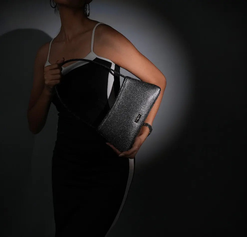 Vestra Shoulder Bag - Pearl Black YuvaStree