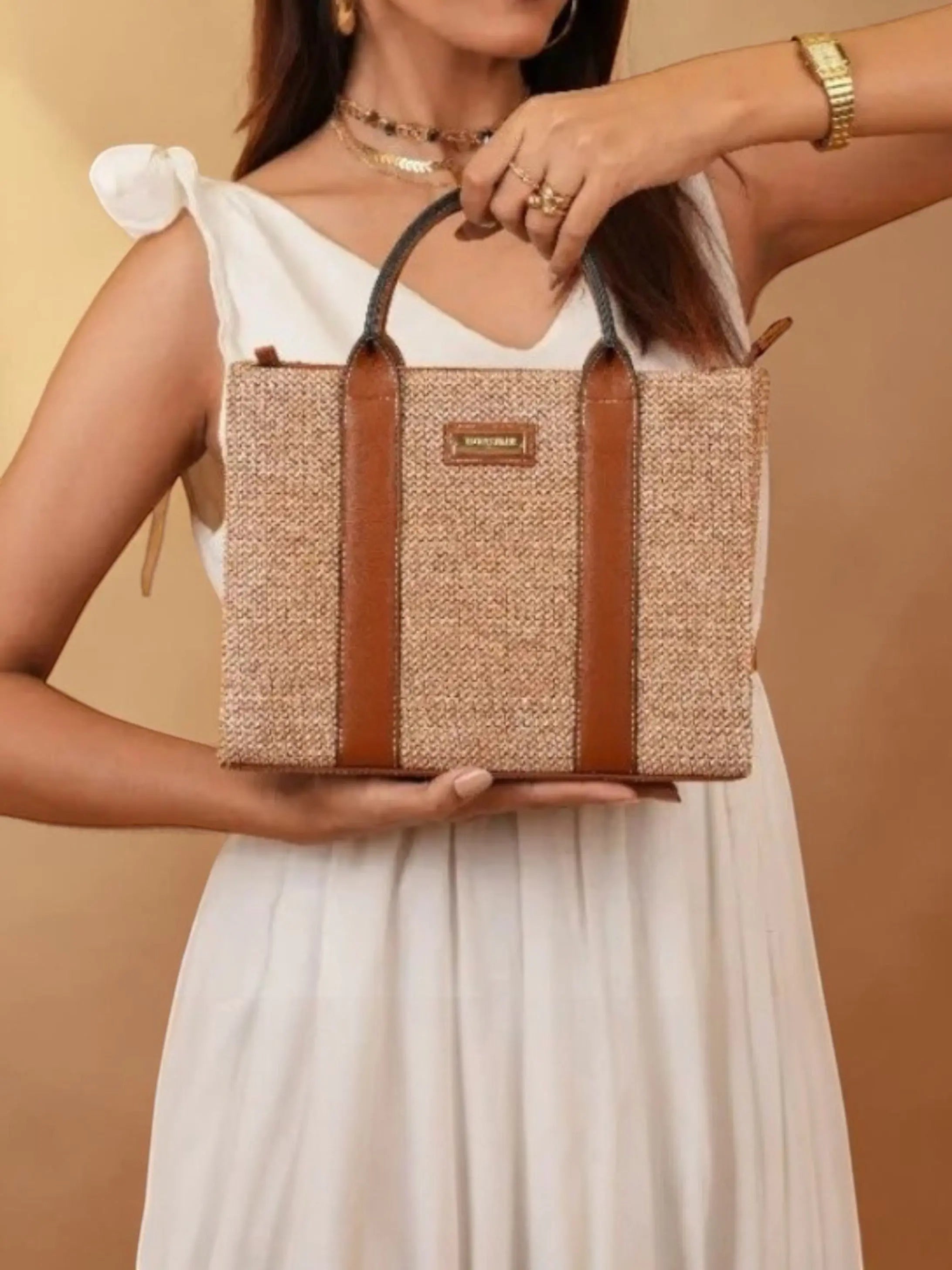 Ellora Mini Tote - Tan YuvaStree